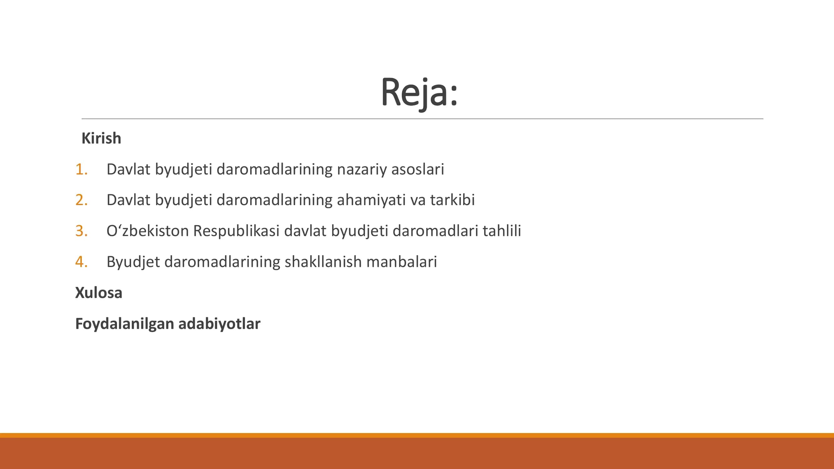 O‘ZBEKISTON RESPUBLIKASI DAVLAT BYUDJETI DAROMADLARI TAHLILI 2
