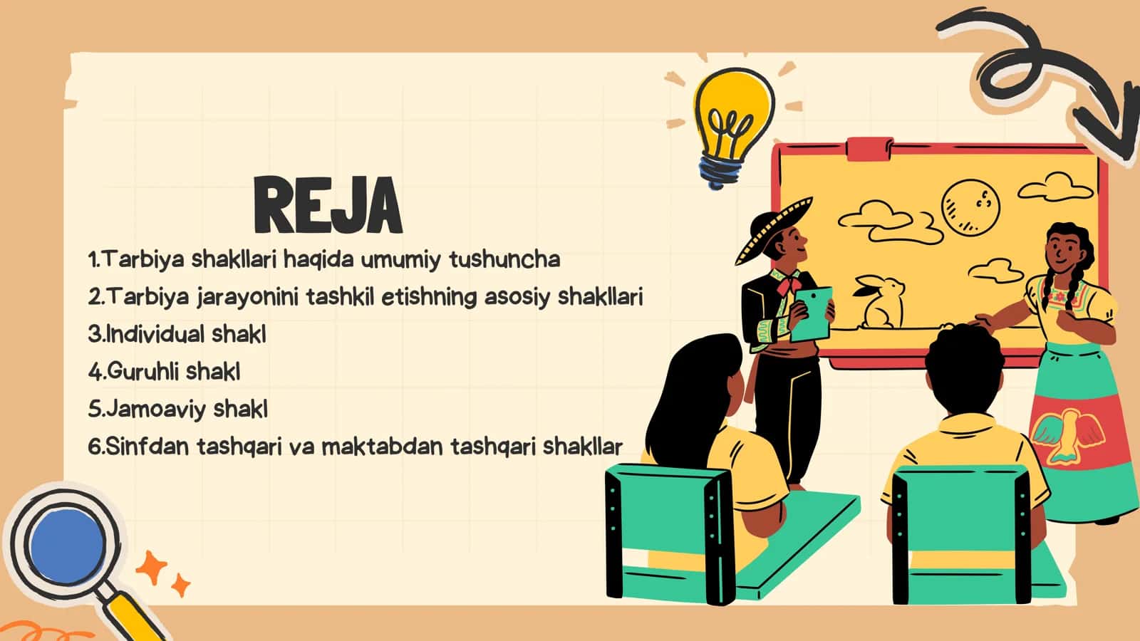 TARBIYA JARAYONINI TASHKIL ETISH SHAKLLARI 2