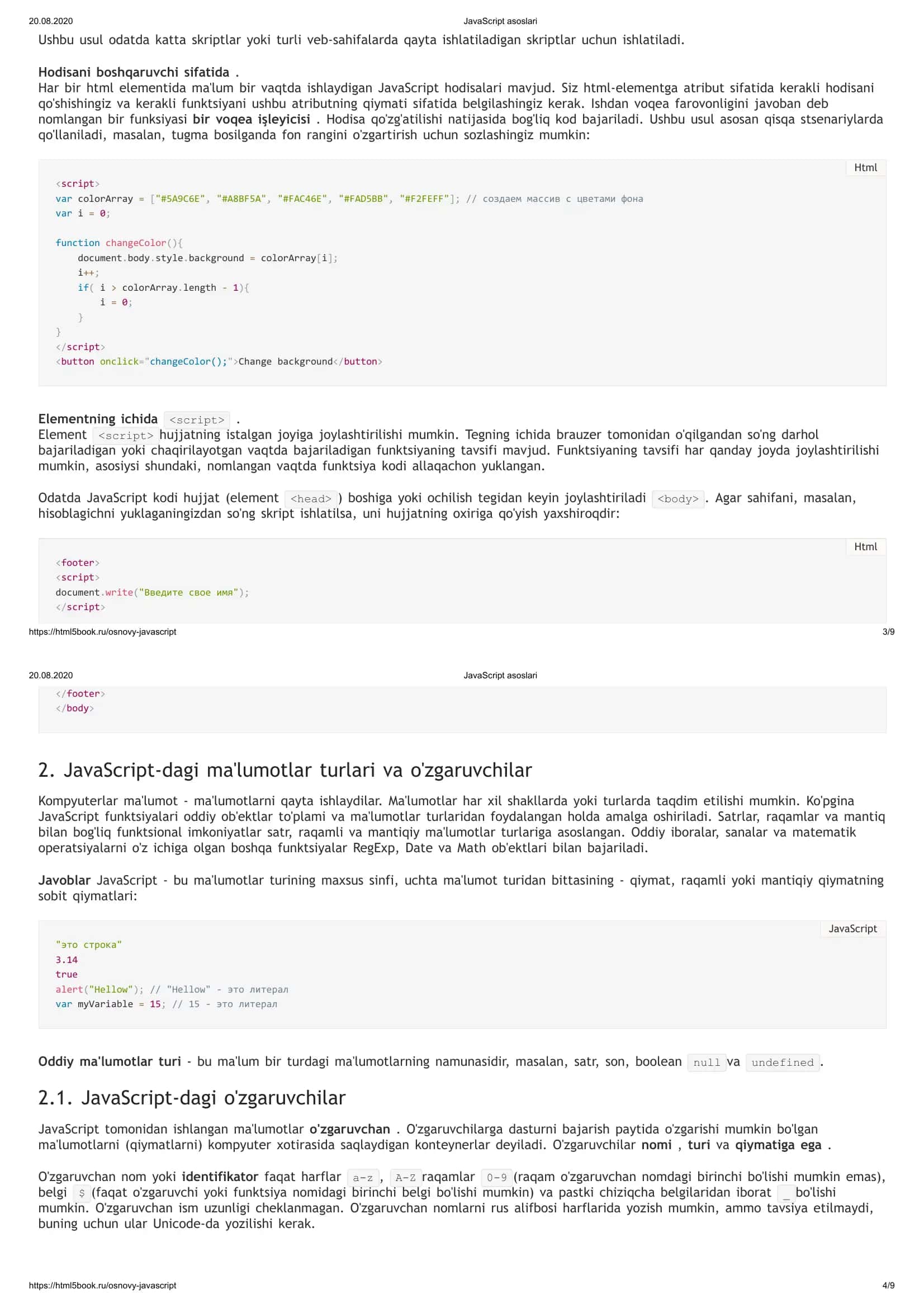JavaScript asoslari 2