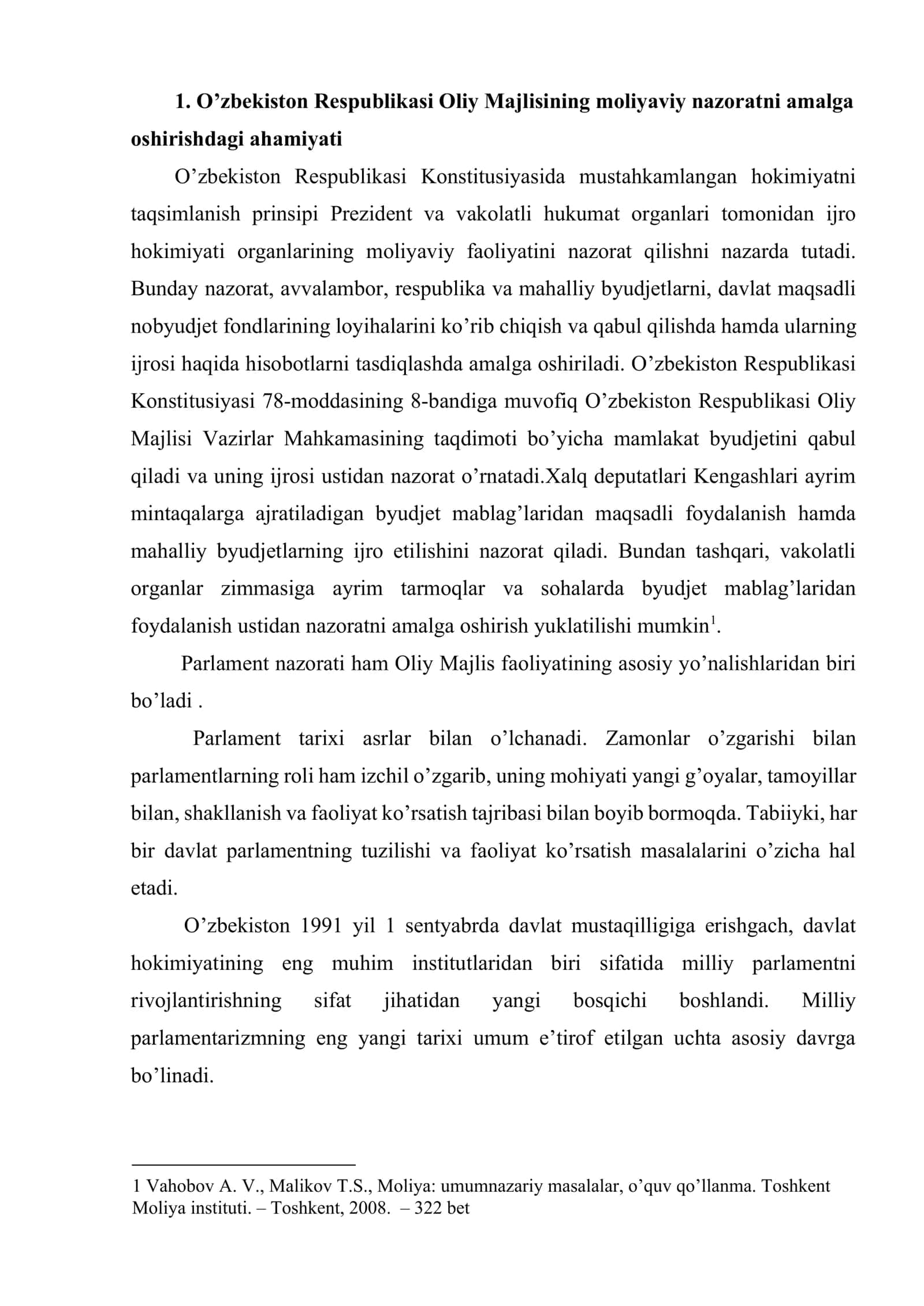 Umumdavlat nazorat organlarining moliyaviy nazoratni tashkil etishdagi roli 2