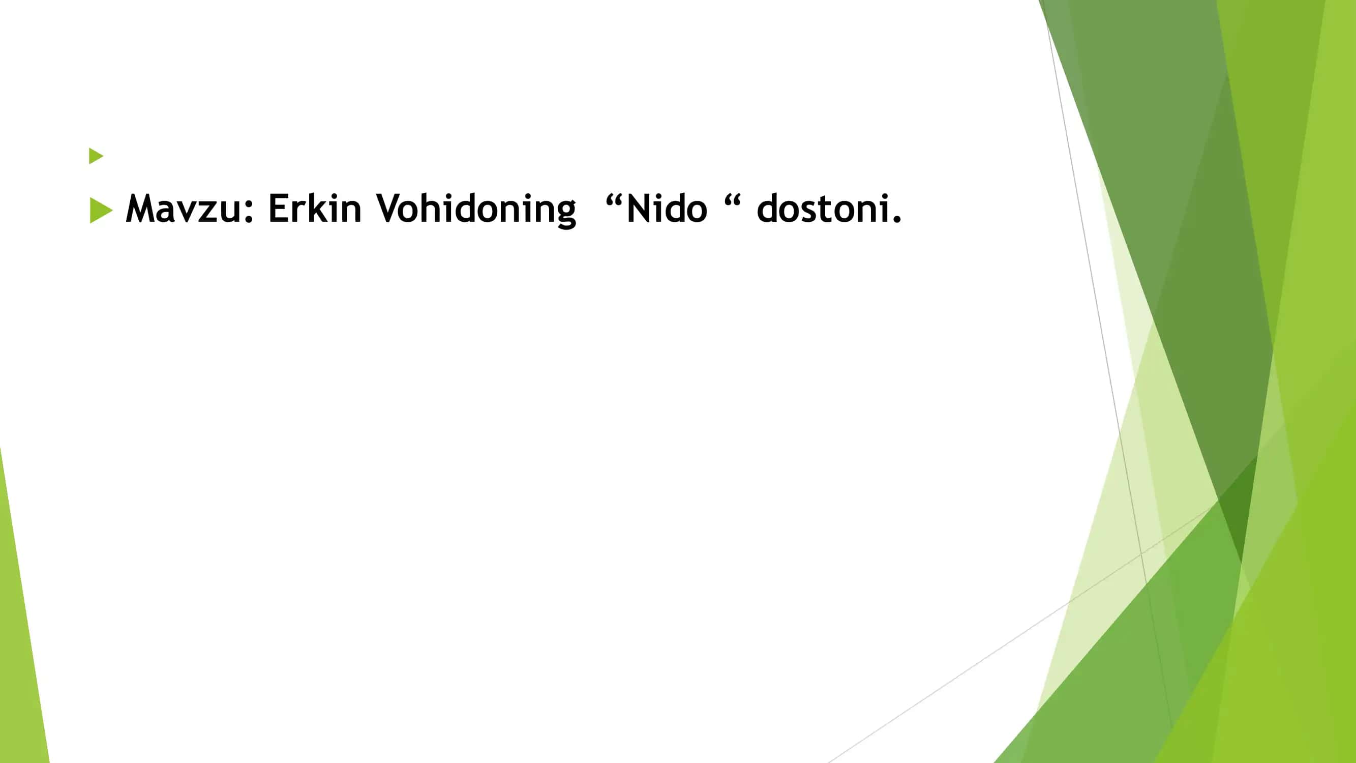 Erkin Vohidoning “Nido “ dostoni 2