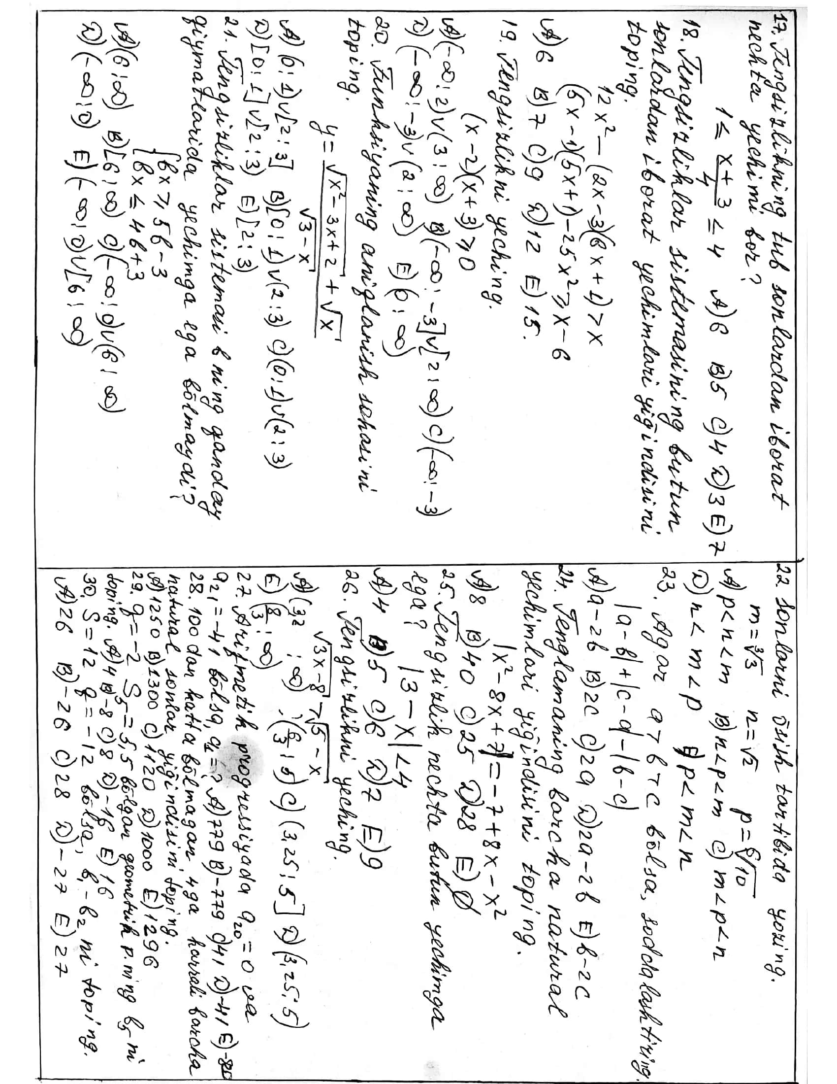 matematika test 2