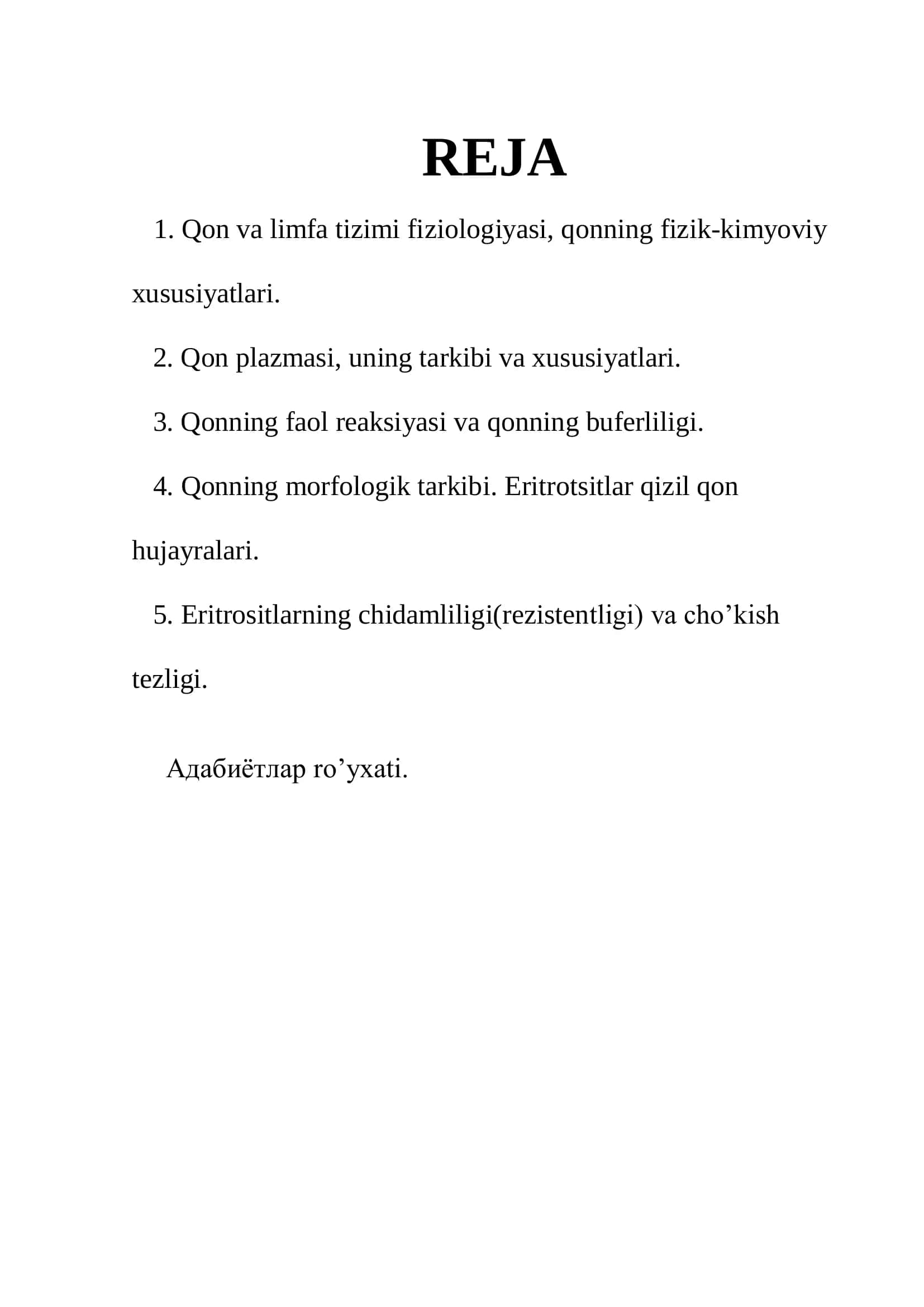 Qon va limfa tizimi fiziologiyasi 2