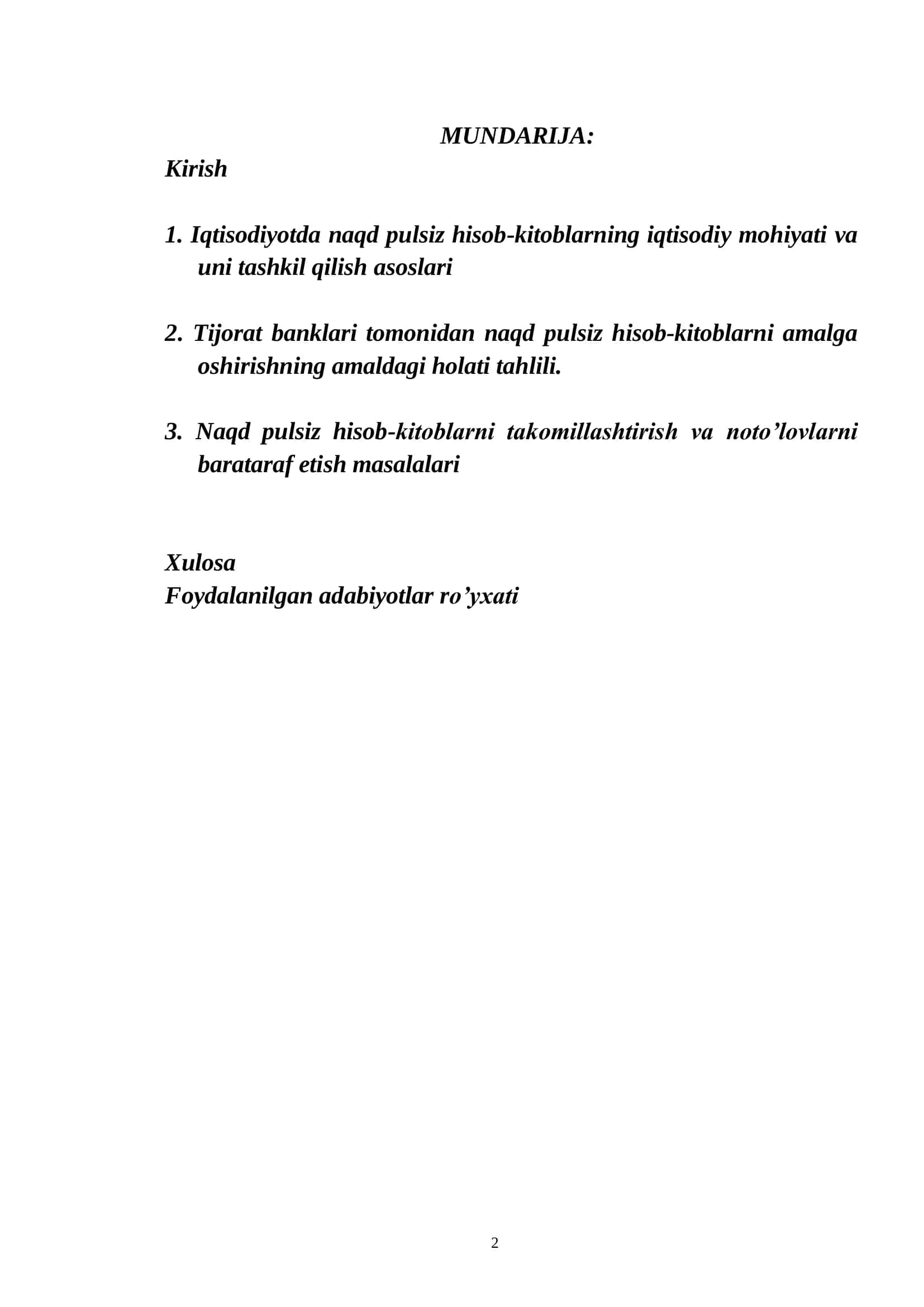 Naqd pulsoz hisob-kitoblari iqtisodiy mohiyati va uni tashkil qilish asoslari 2