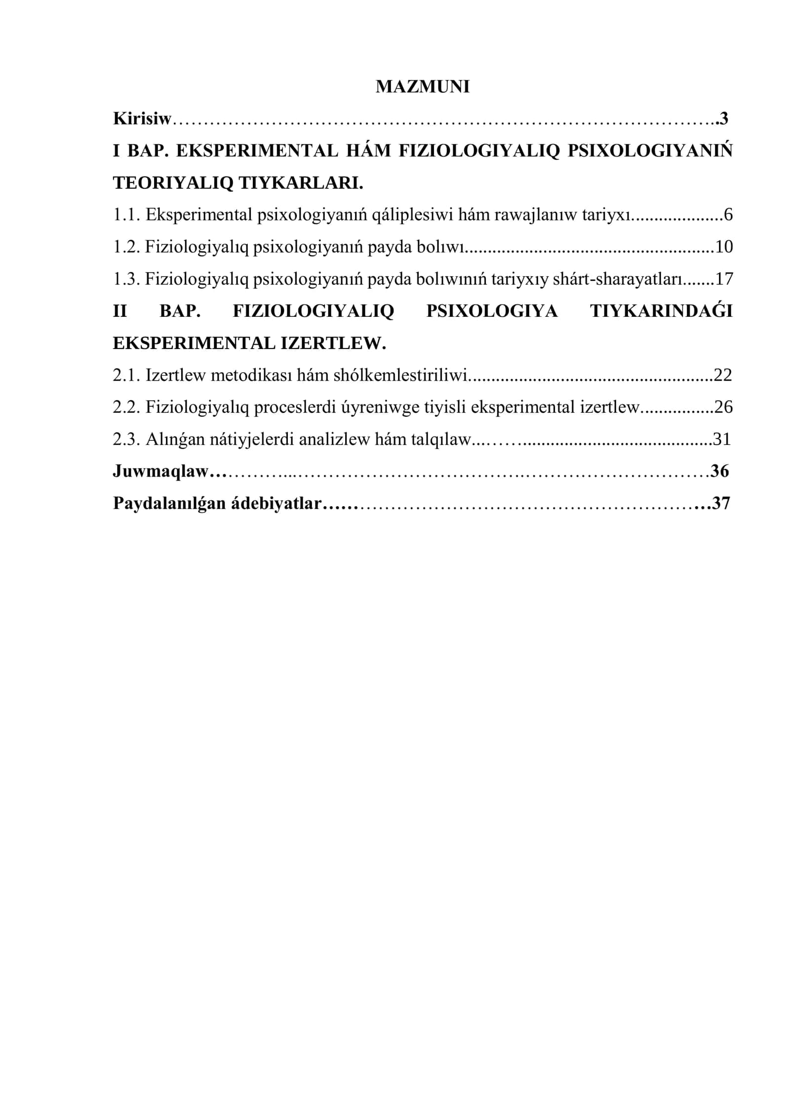 Kurs jumisi "Eksperemental psixologiya" 2