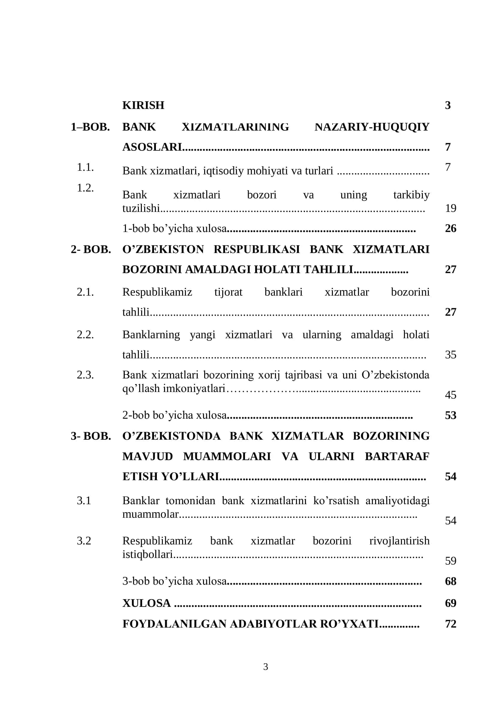 Bank xizmatlari bozorini rivojlantirish ning yo'nalishlari 2