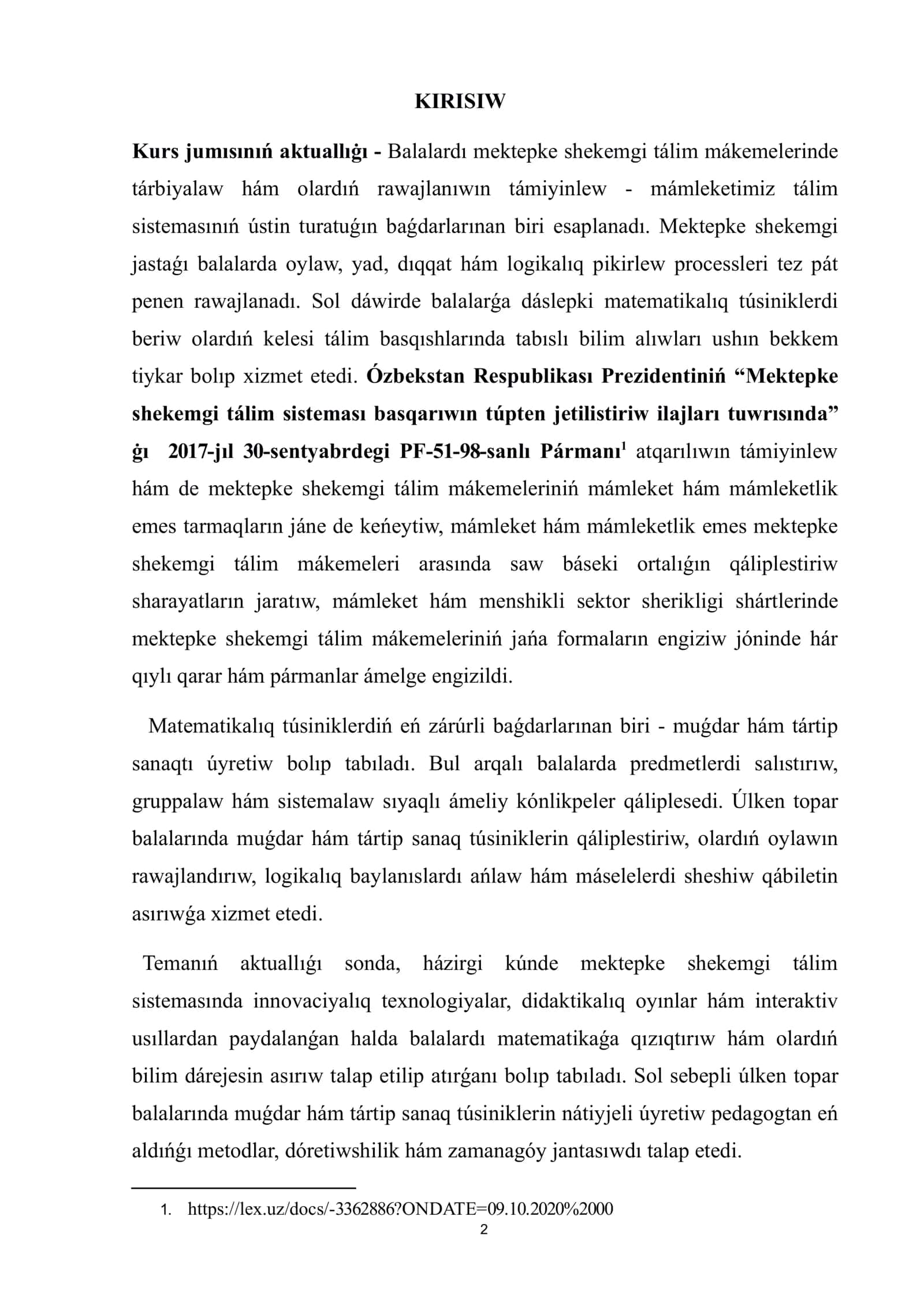 Úlken topar balalarında muǵdar hám tártip-sanaqqa úyretiw 2