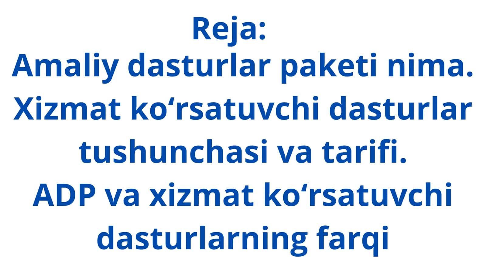 Xizmat koʻrsatuvchi dasturlar va usullar 2