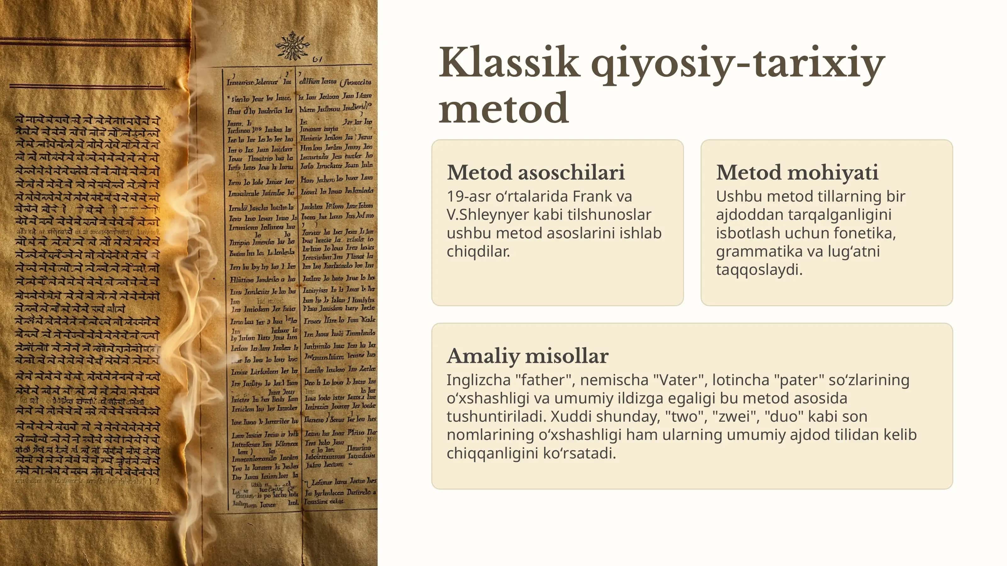 Qiyosiy metodlar shakllanishi 2