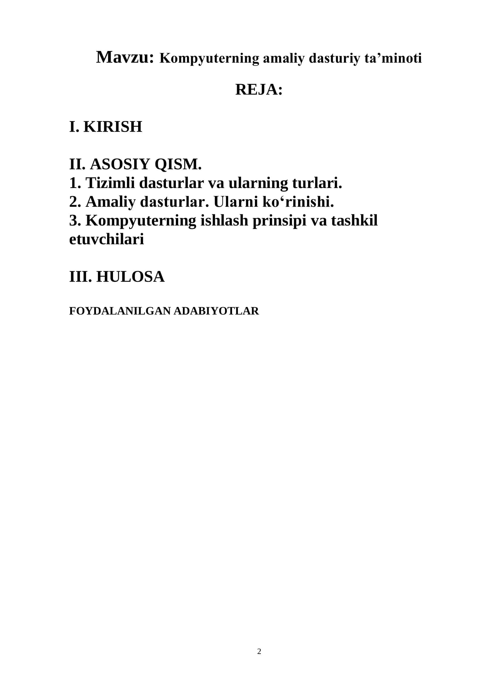 Kompyuterning amaliy dasturiy ta’minoti 2