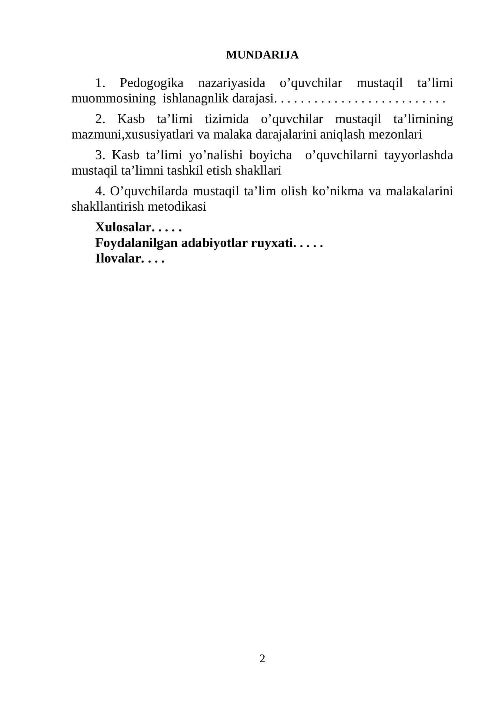 О‘quvchilarning mustaqil ishi va uni tashkil etish usullari 2