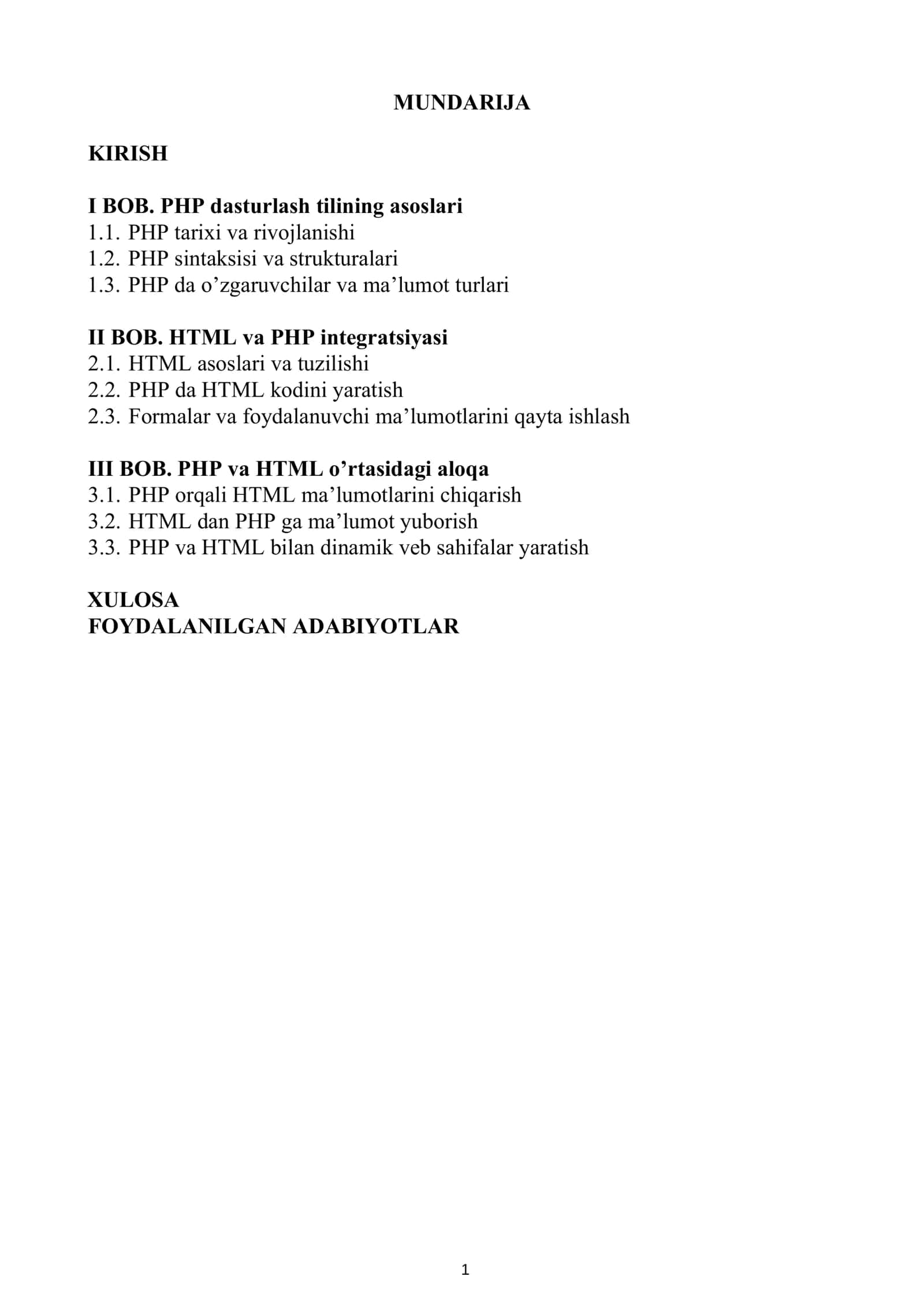 WEB DASTURLASH FANIDAN TAYYORLAGAN 2