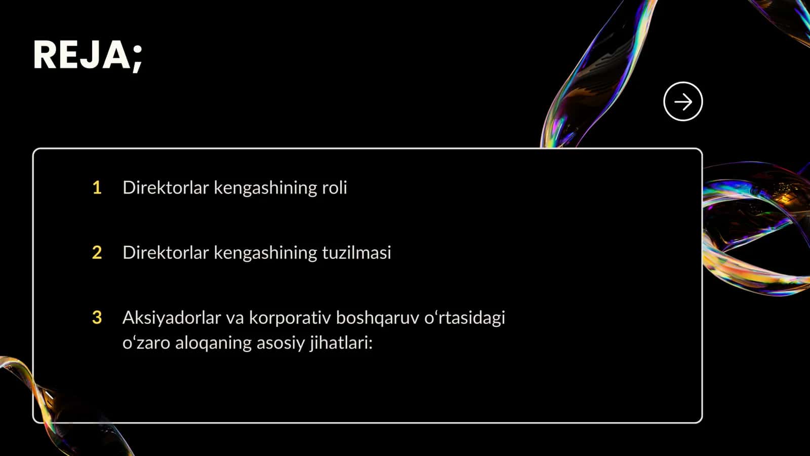 DIREKTORLAR KENGASHINING ROLI 2