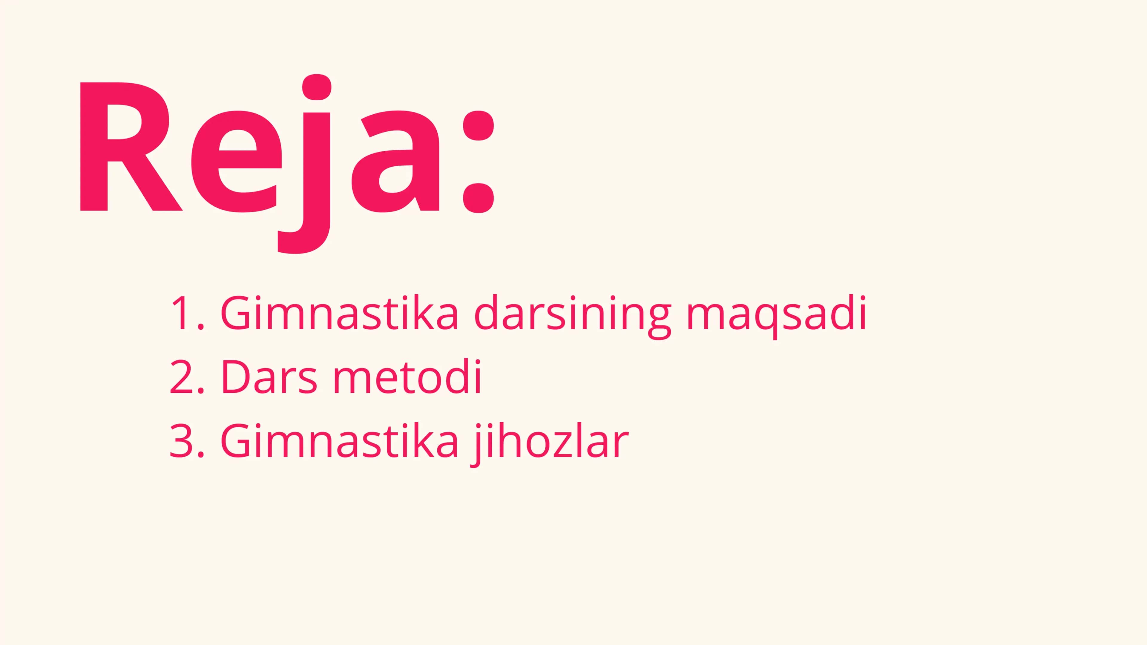 Gimnastika darsini tashkil qilish 2