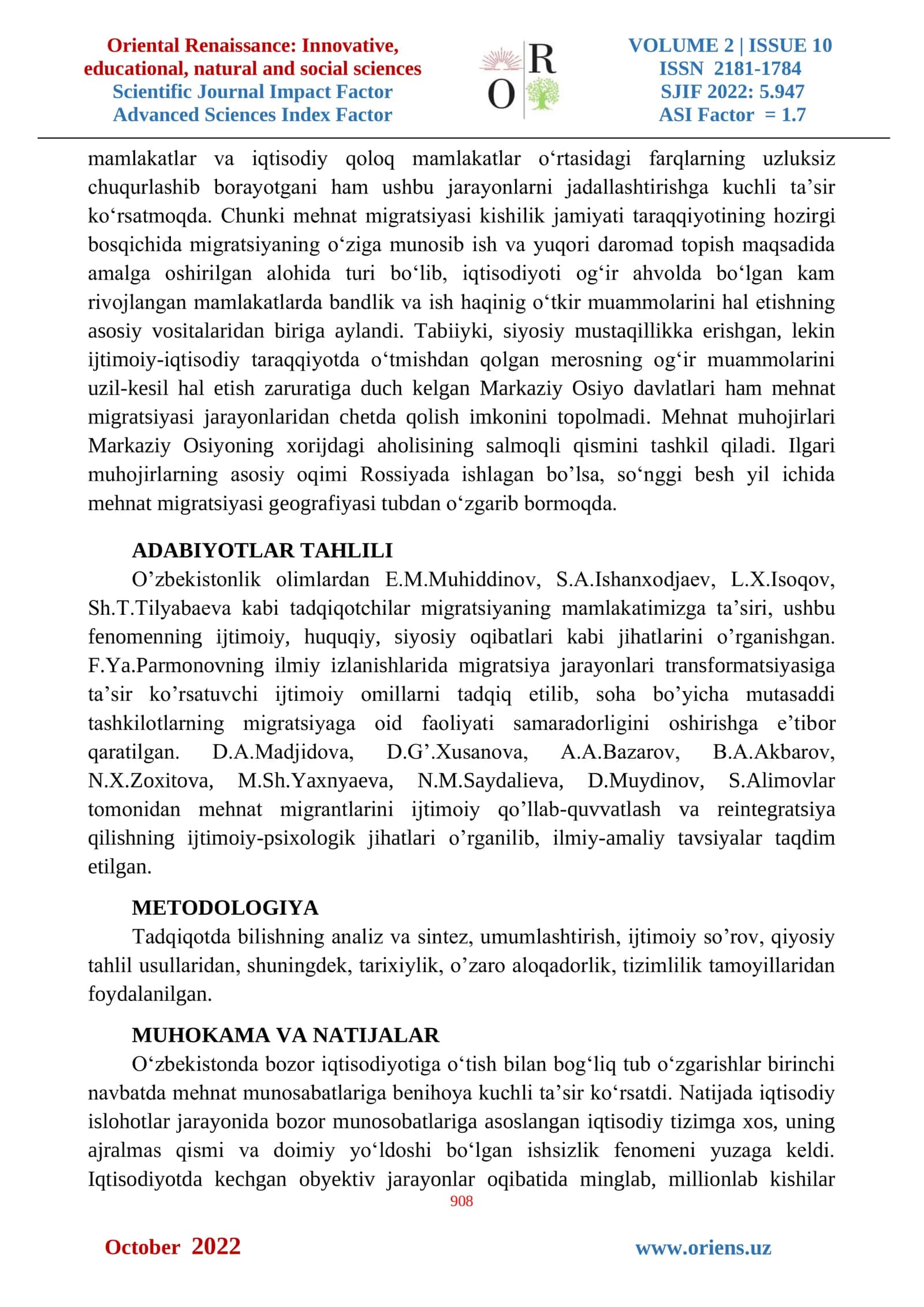 MEHNAT MIGRATSIYASI: SABAB VA OQIBATLARI 2