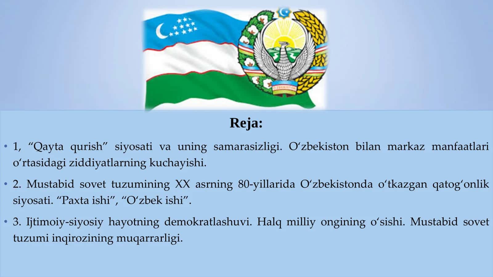 Mustaqillik arafasida O‘zbekistondagi ijtimoiy-siyosiy jarayonlar 2