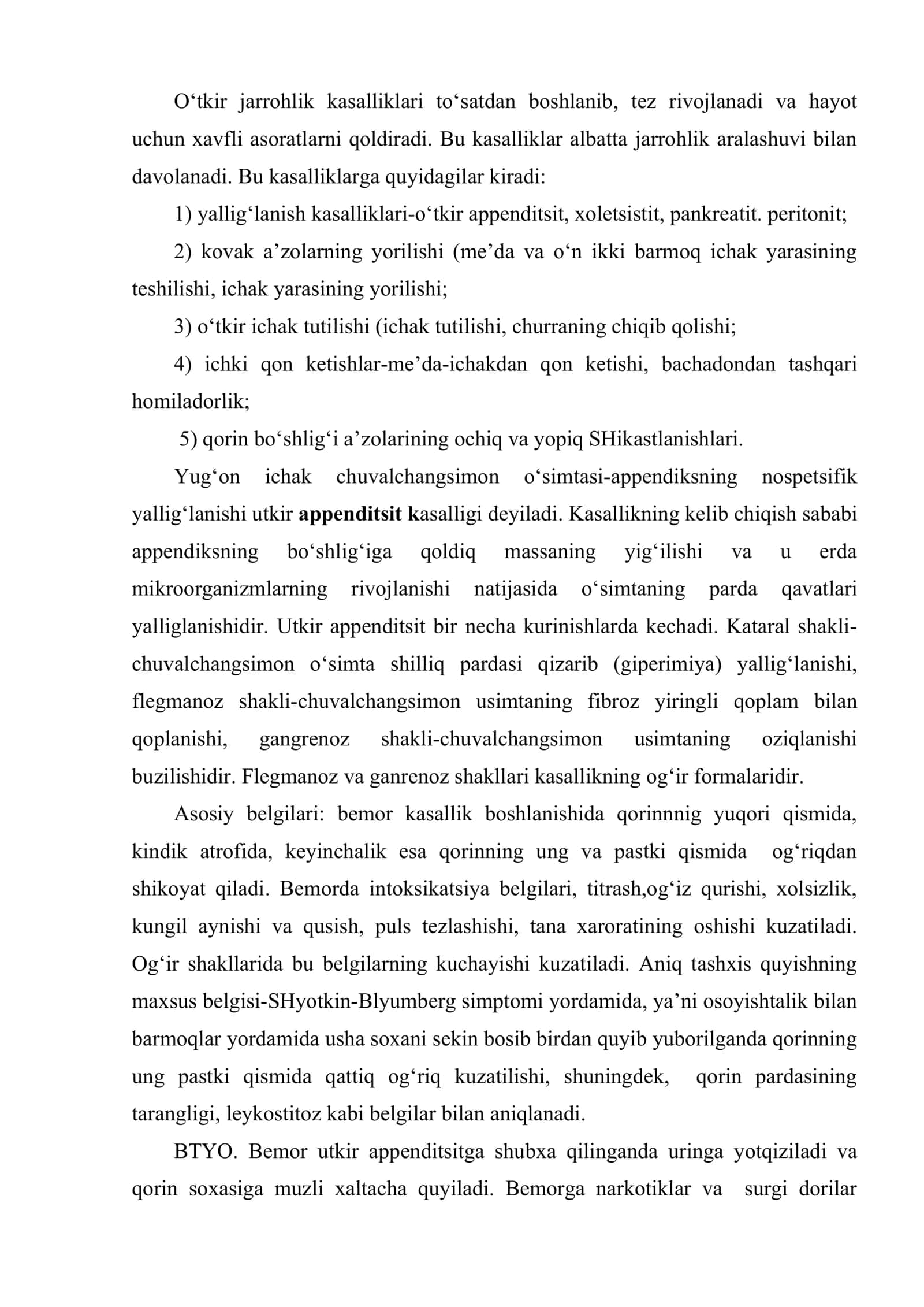 O‘tkir jarrohlik kasalliklari 2