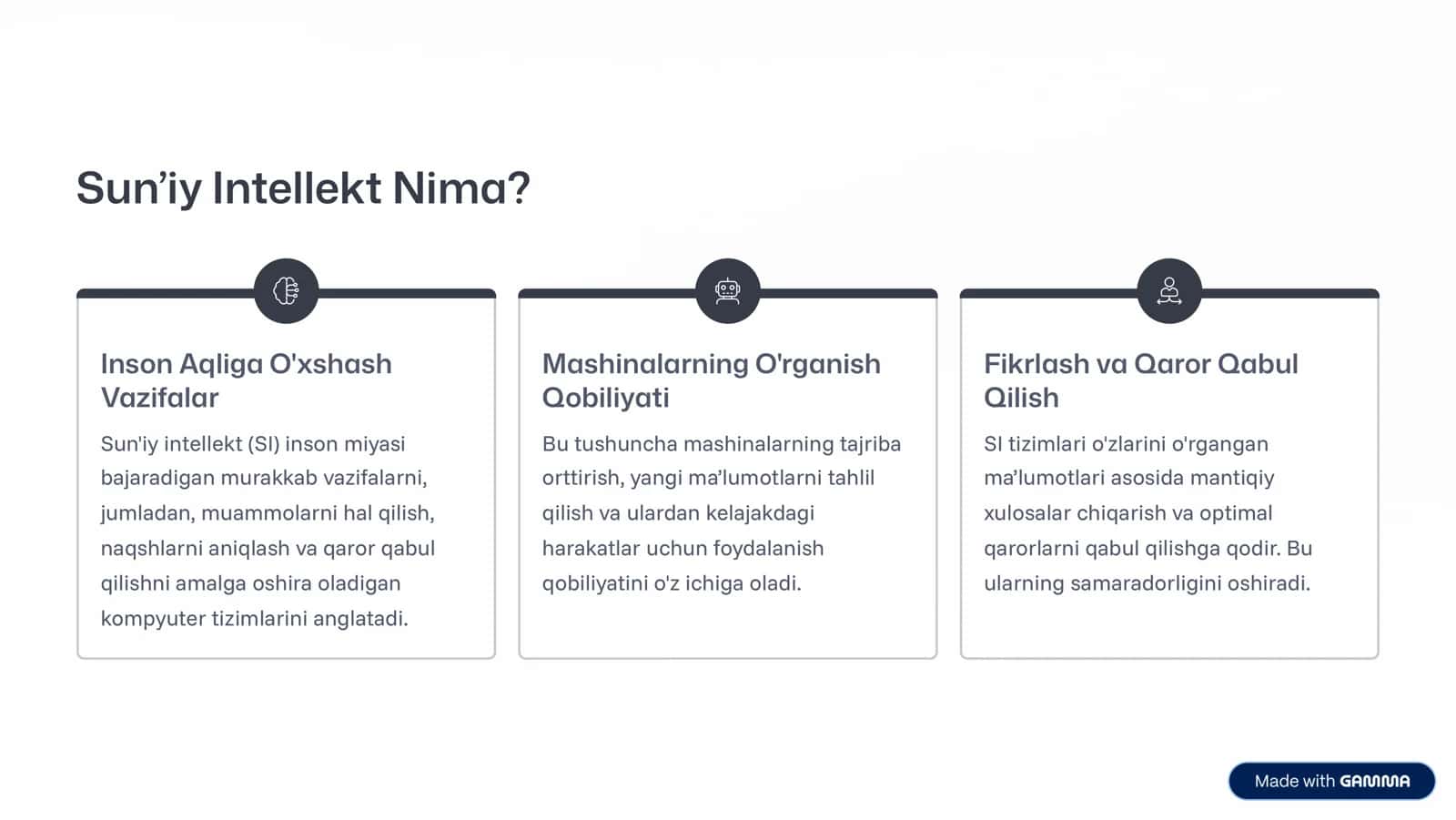"Sun9iy Intellekt" faniga kirish 2