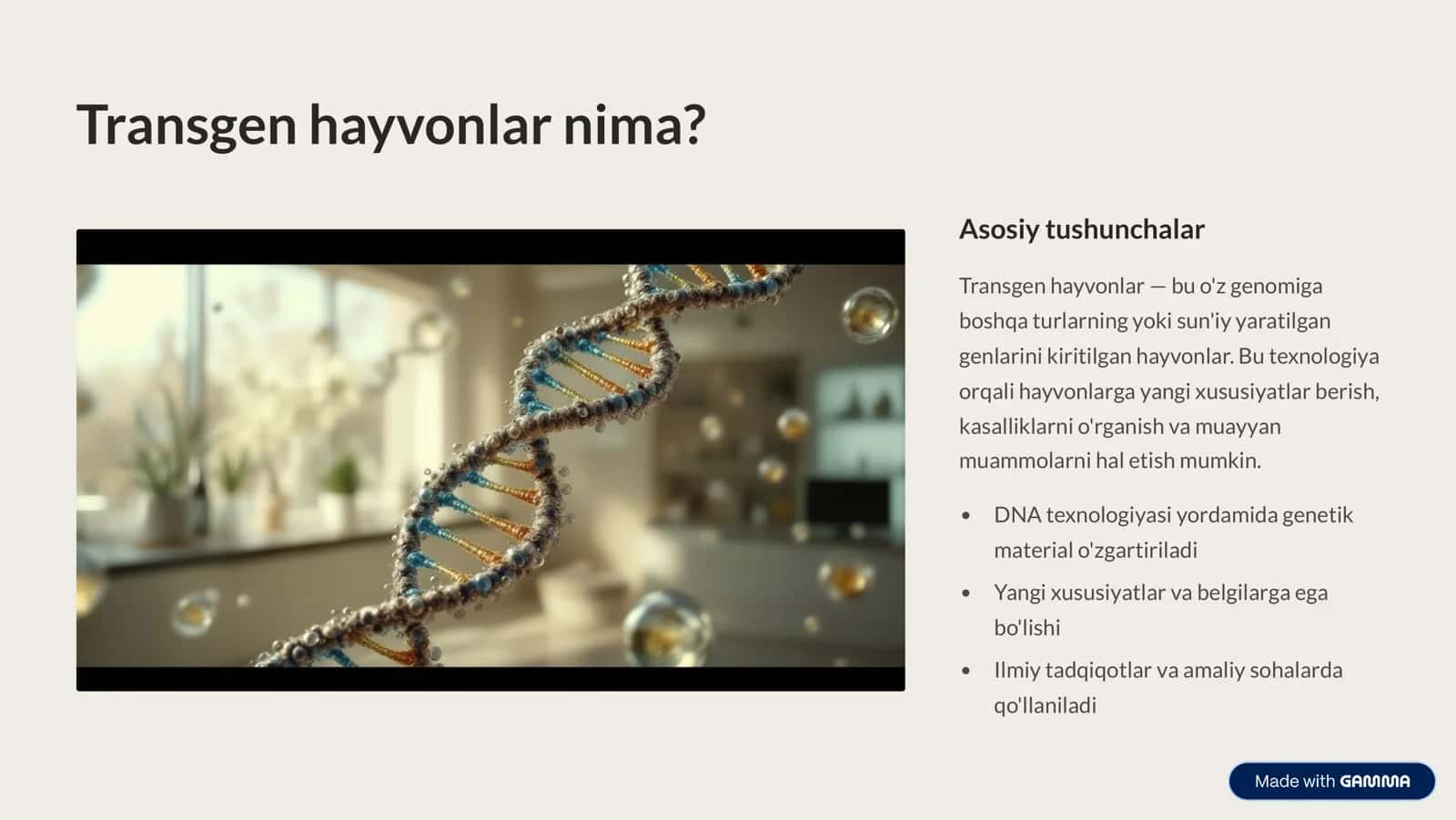 Transgen hayvonlar olish texnologiyasi 2