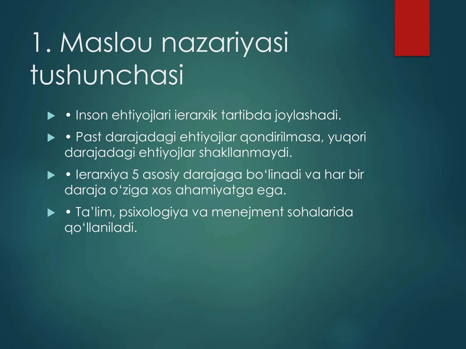 Maslou piramidasi 2