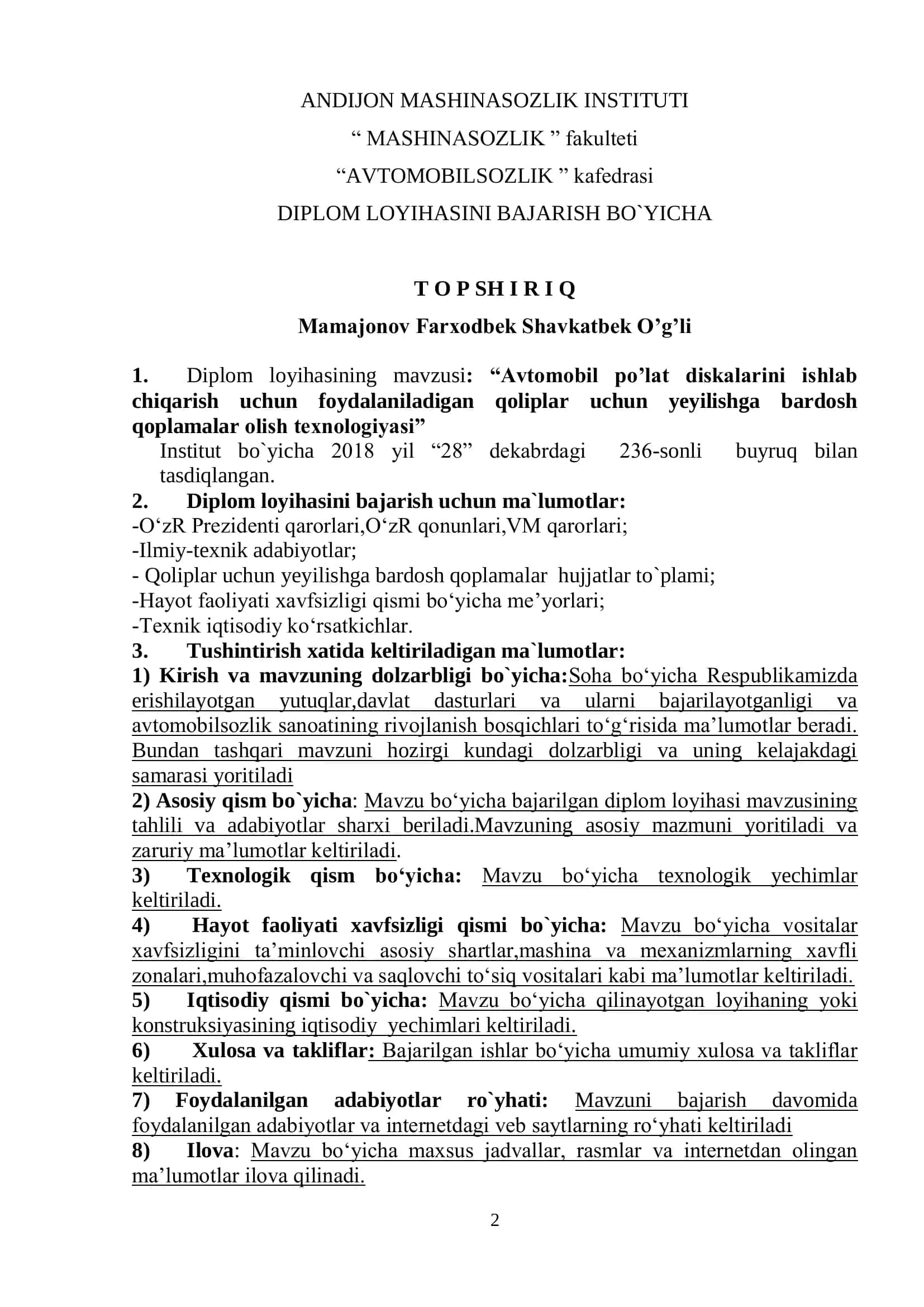 Avtomobil po’lat diskalarini ishlab chiqarish 2