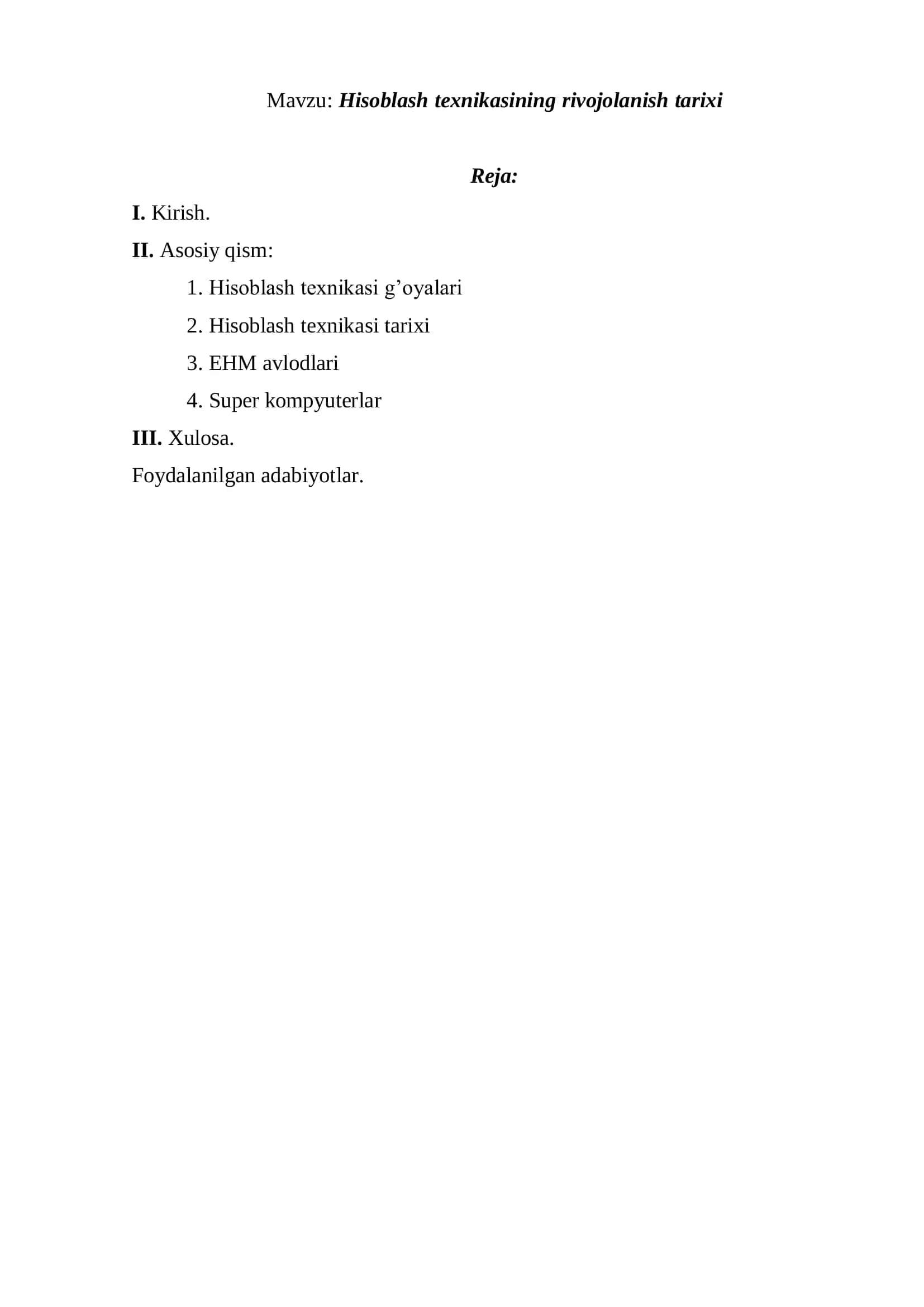 Informatika va axborot texnologiyalari kursi 2