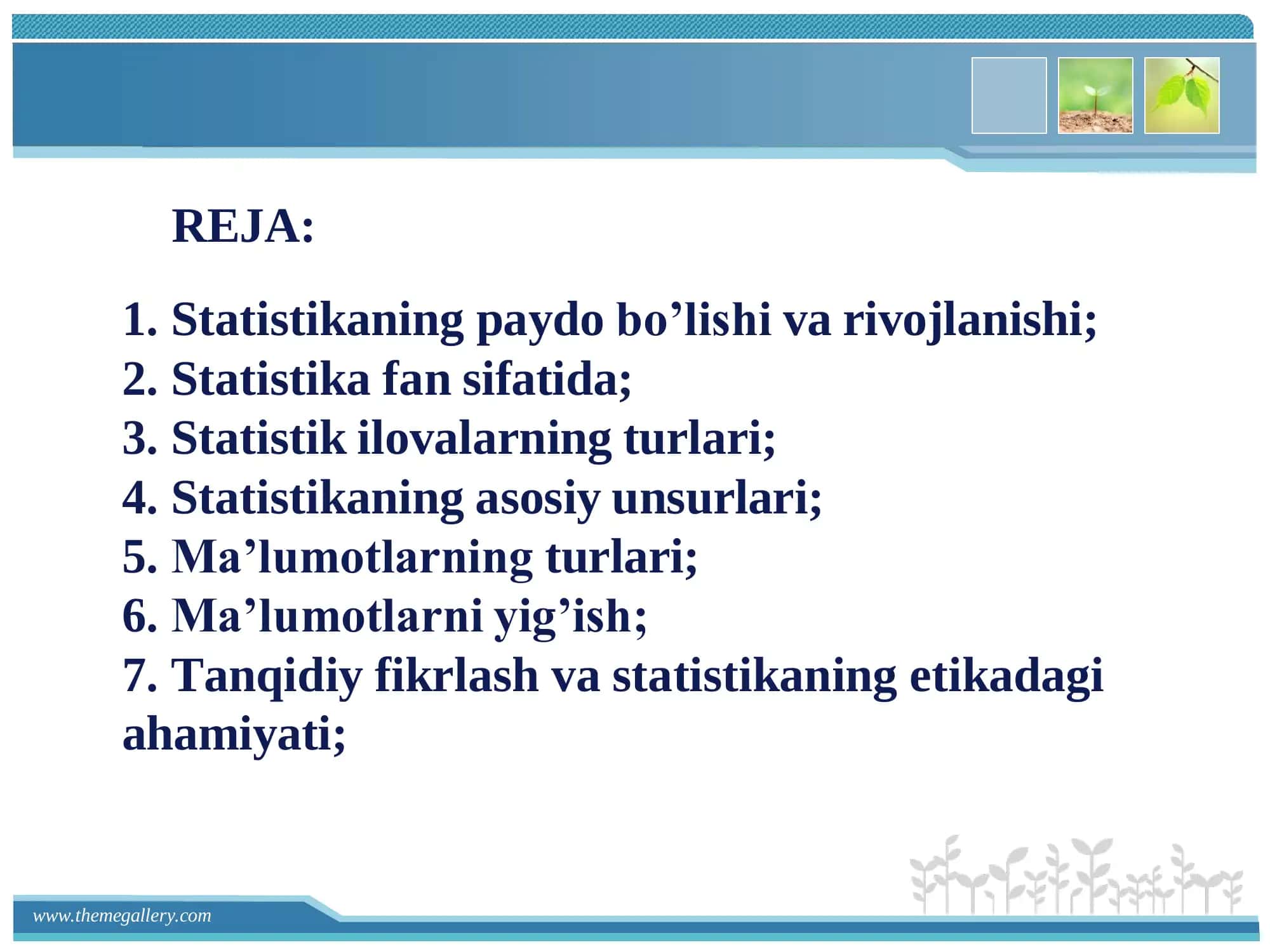 STATISTIKA, ma'lumotlar va statistik fikrlash 2