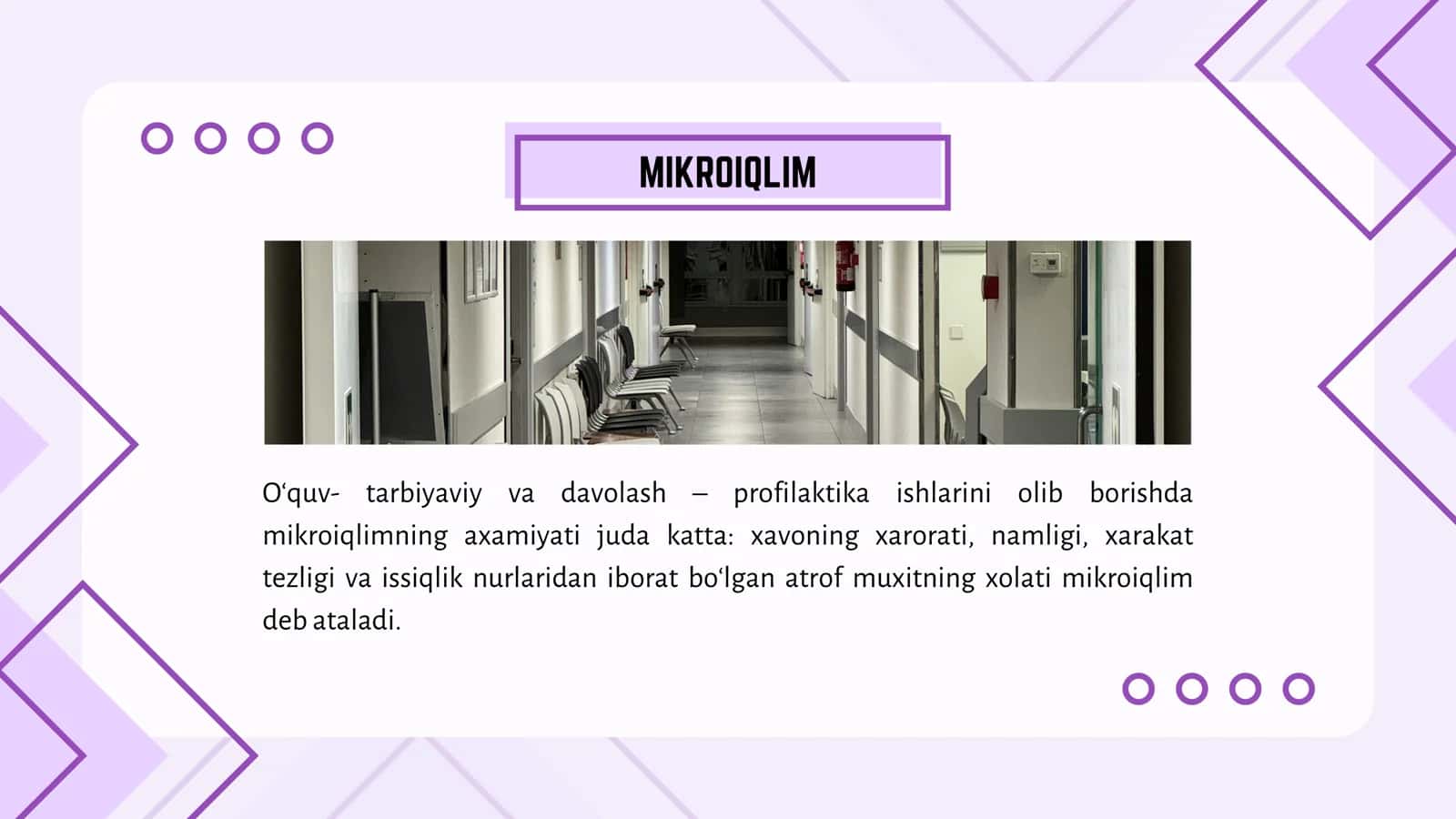KASALXONA XONALARI MIKROIQLIMINING GIGIENIK AHAMIYATI 2