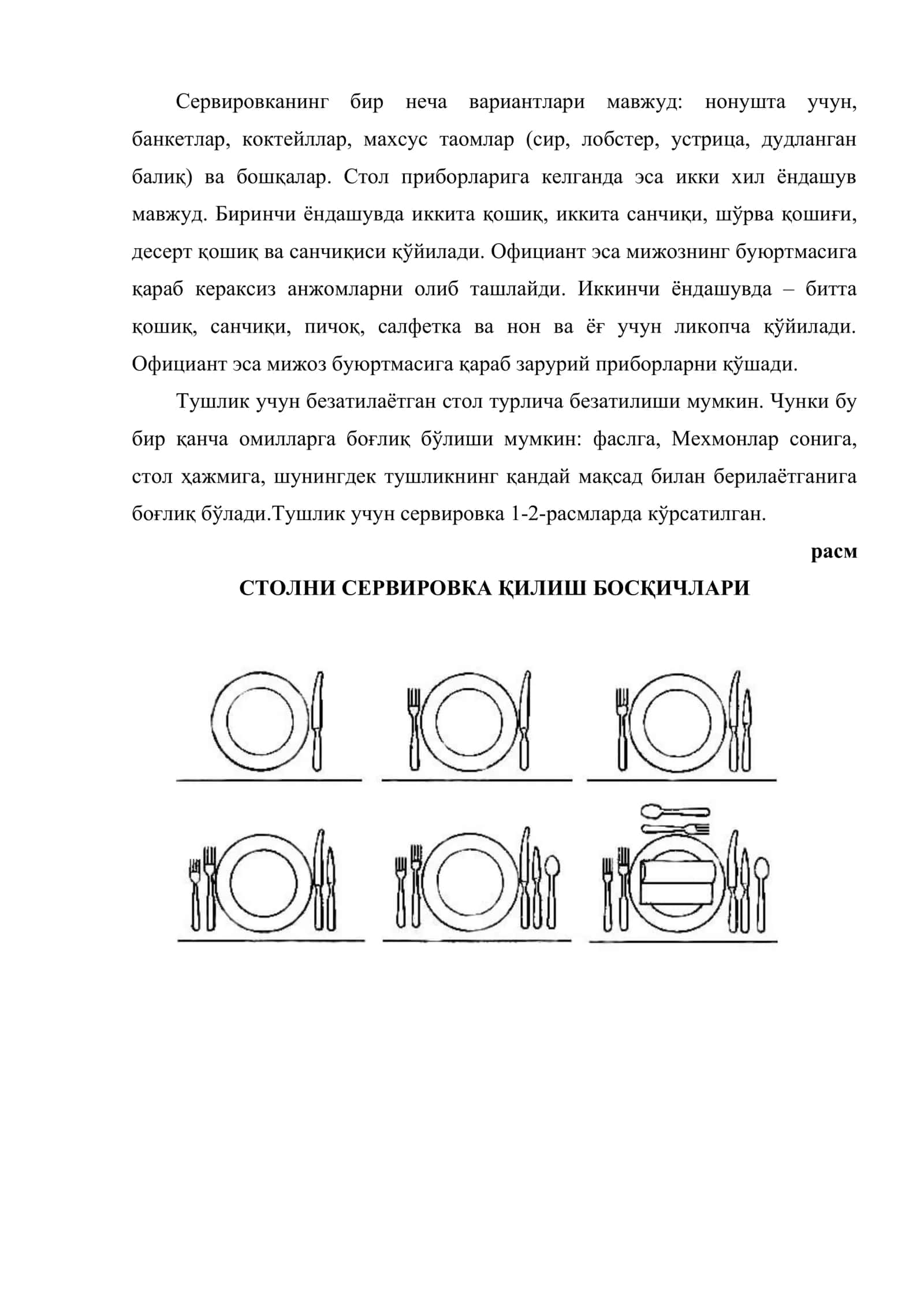 СЕРВИРОВКА ТУРЛАРИ 2