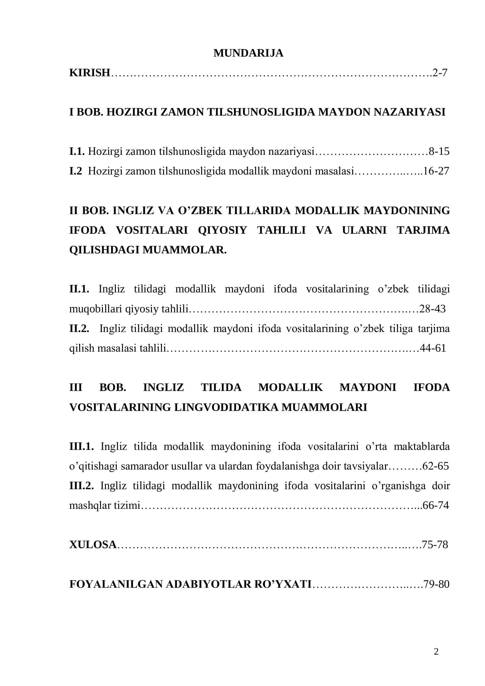 INGLIZ VA O`ZBEK TILLARIDA MODALLIK MAYDONINING IFODA VOSITALARI TIPOLOGIK XUSUSIYATLARI VA LINGVODIDAKTIKA MUAMMOLARI 2