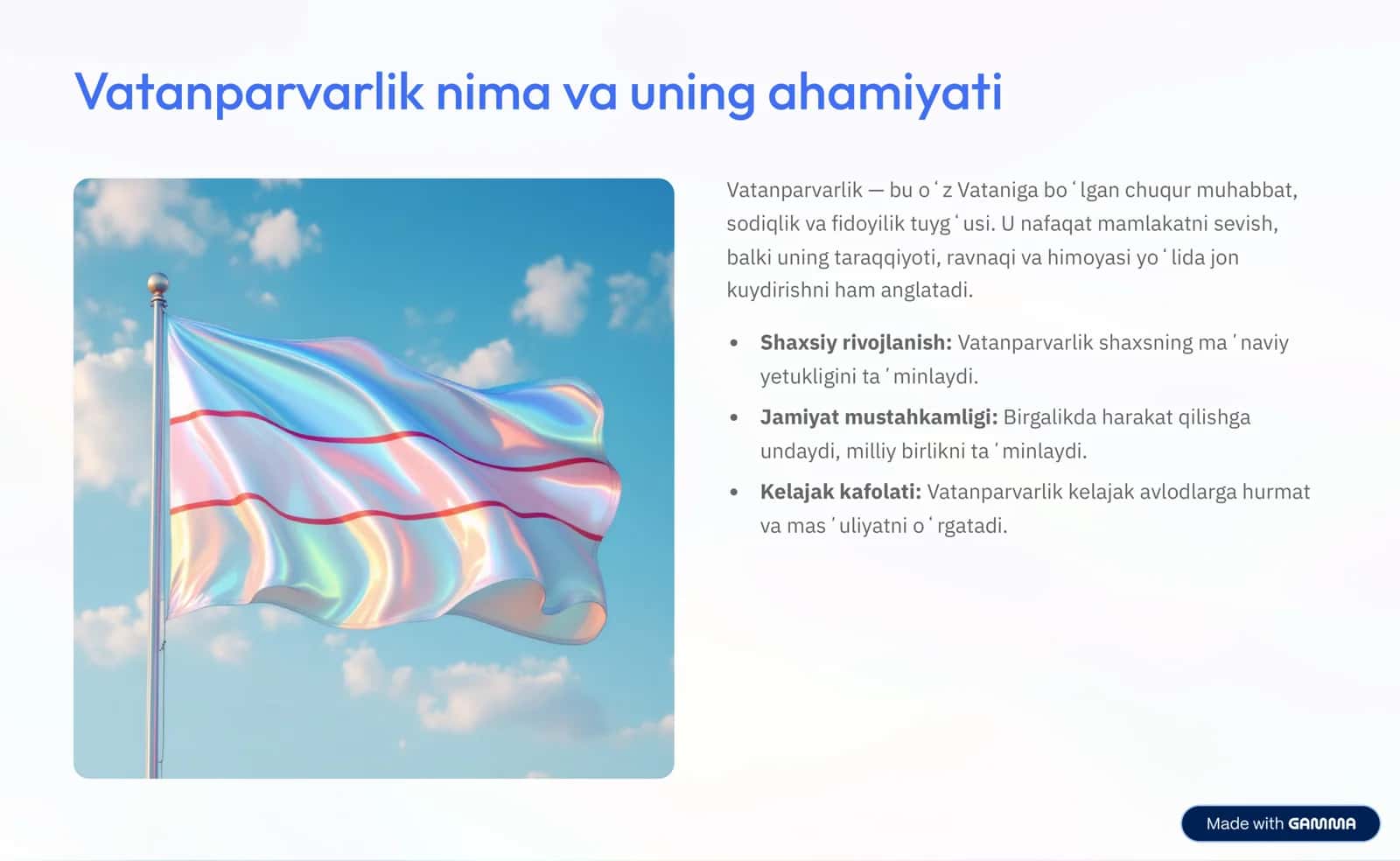 Vatanparvarlik tuyg’usini tarbiyalash yo’llari 2