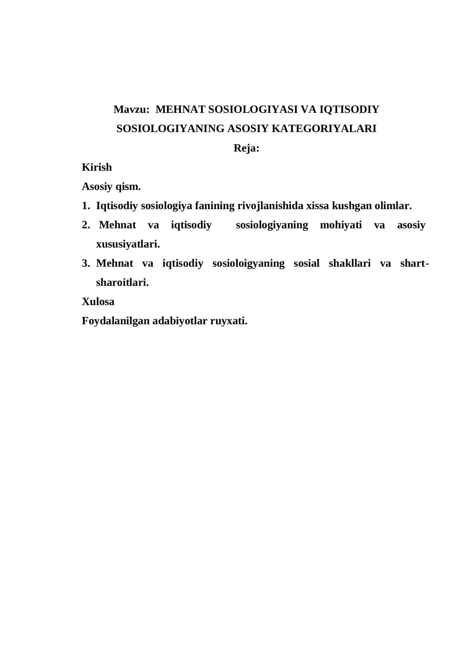 MEHNAT SOSIOLOGIYASI VA IQTISODIY SOSIOLOGIYANING ASOSIY KATEGORIYALARI 2