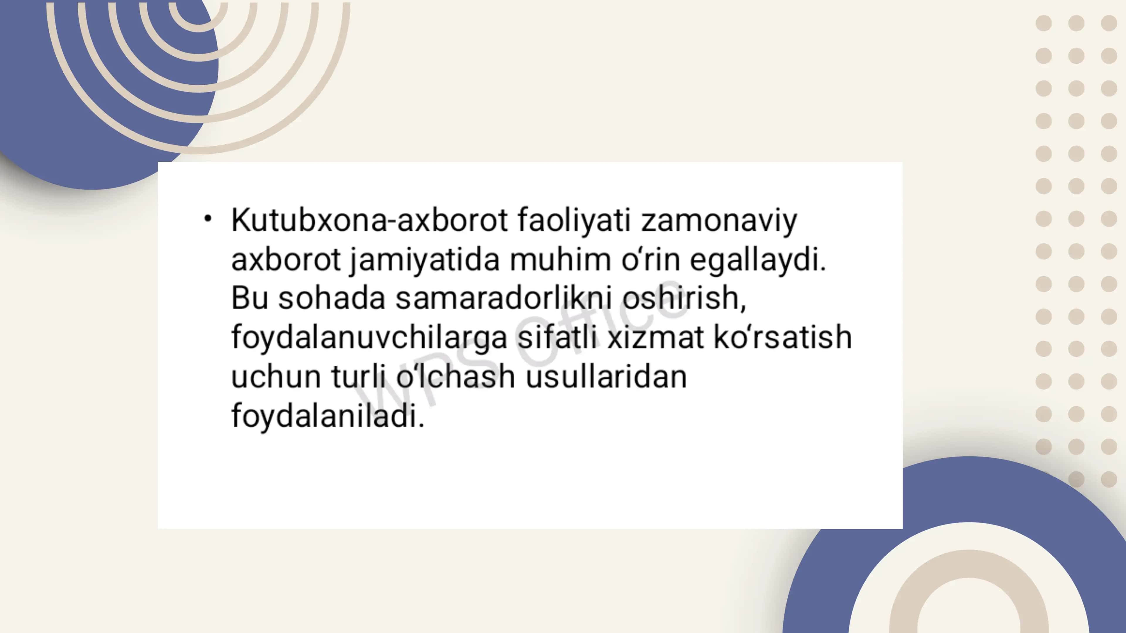 O'LCHASHLARNING kutubxona axborot faoliyatidagi axamiyati 2