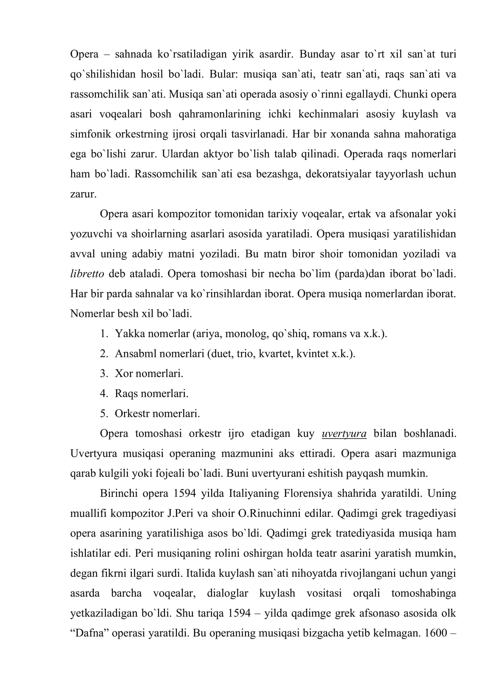 Evropada opera san`atining paydo bo`lishi 2