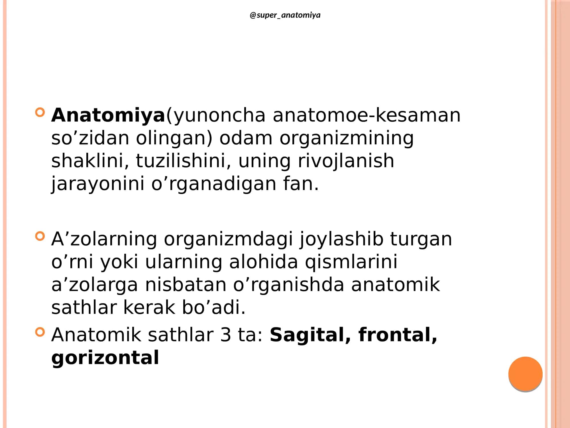 Osteologiya haqida umumiy tushuncha.Satxlar haqida tushuncha (super anatomiya) 2