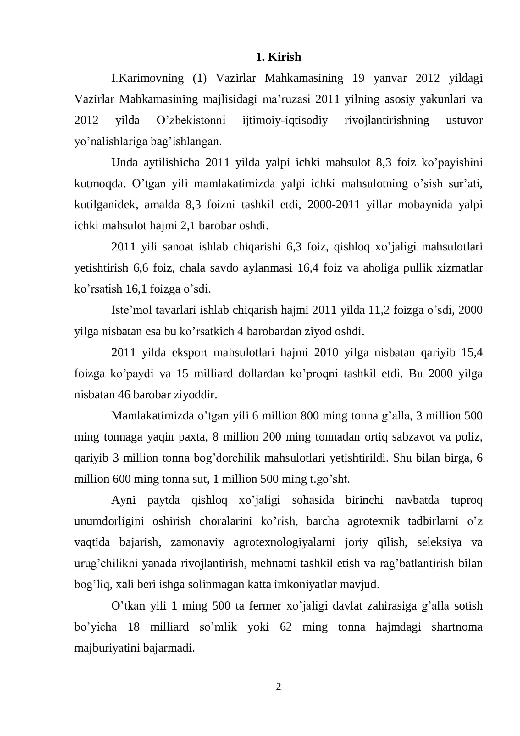 G’O’ZA “OMAD” NAVINI YAGONALASH MUDDATLARINI O’SISH, RIVOJLANISH VA HOSILDORLIGIGA TA’SIRI 2