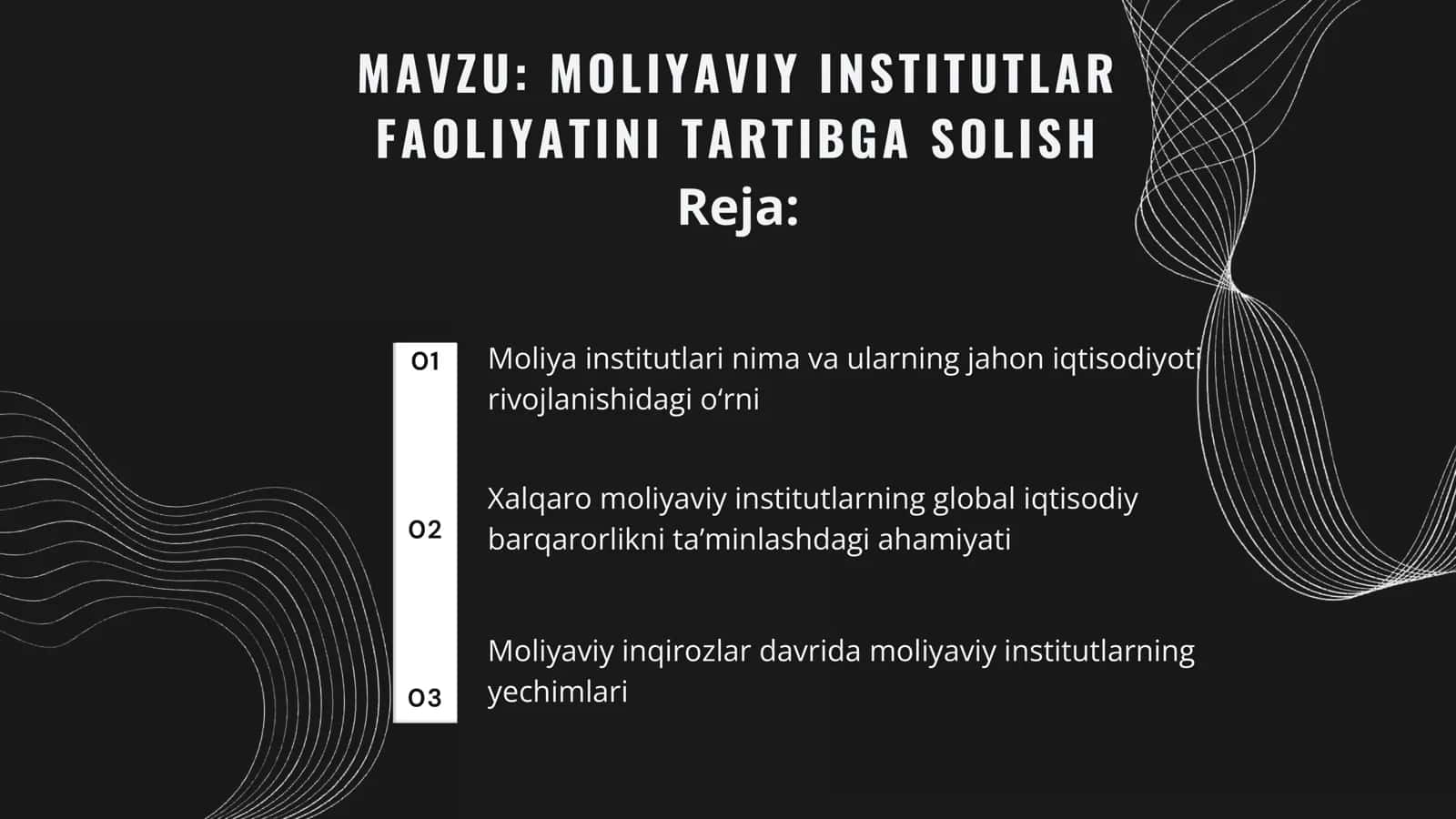 XALQARO MOLIYAVIY INSTITUTLAR 2