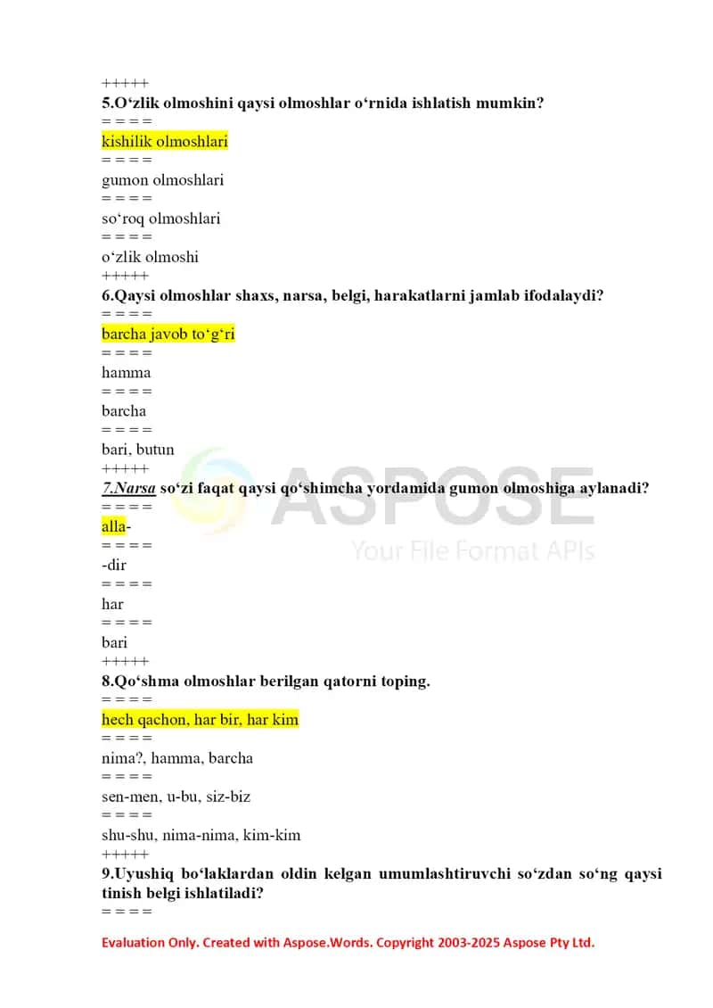Belgilash olmoshlari taqdimoti 2