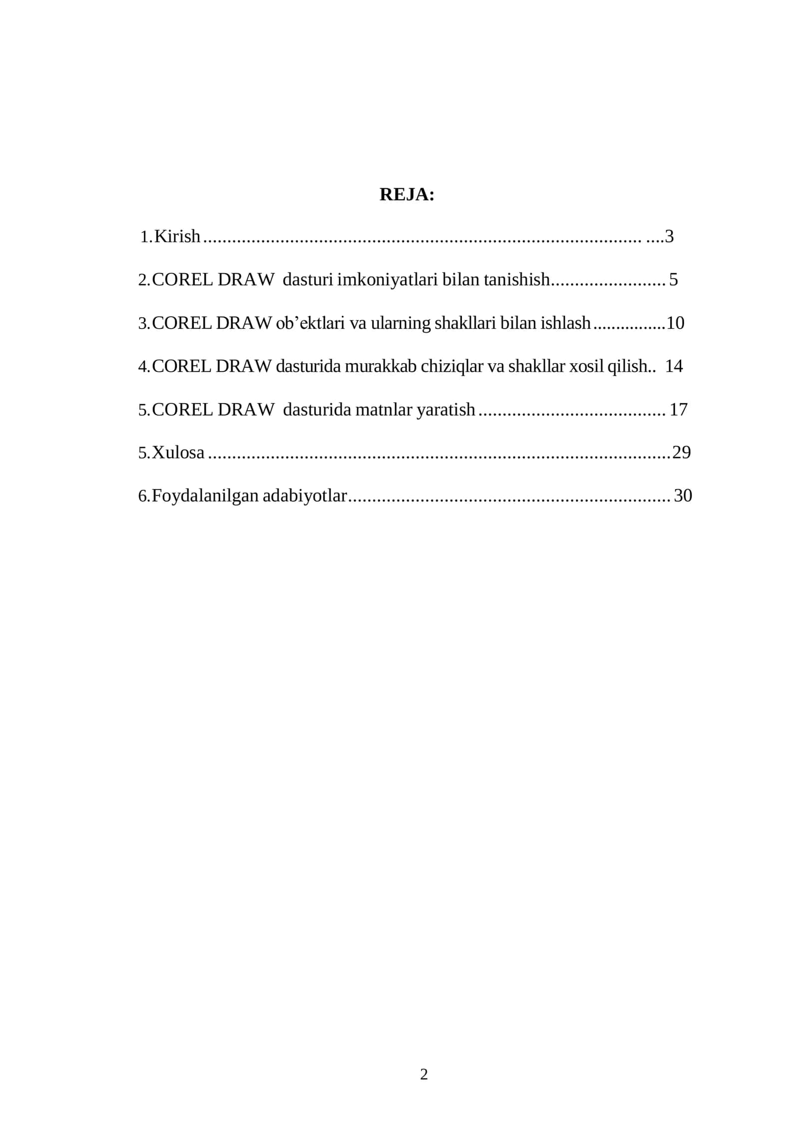 Corel Draw dasturining texnologik imkoniyatlari va tasvirlar yaratishdagi asosiy kamchiliklari 2