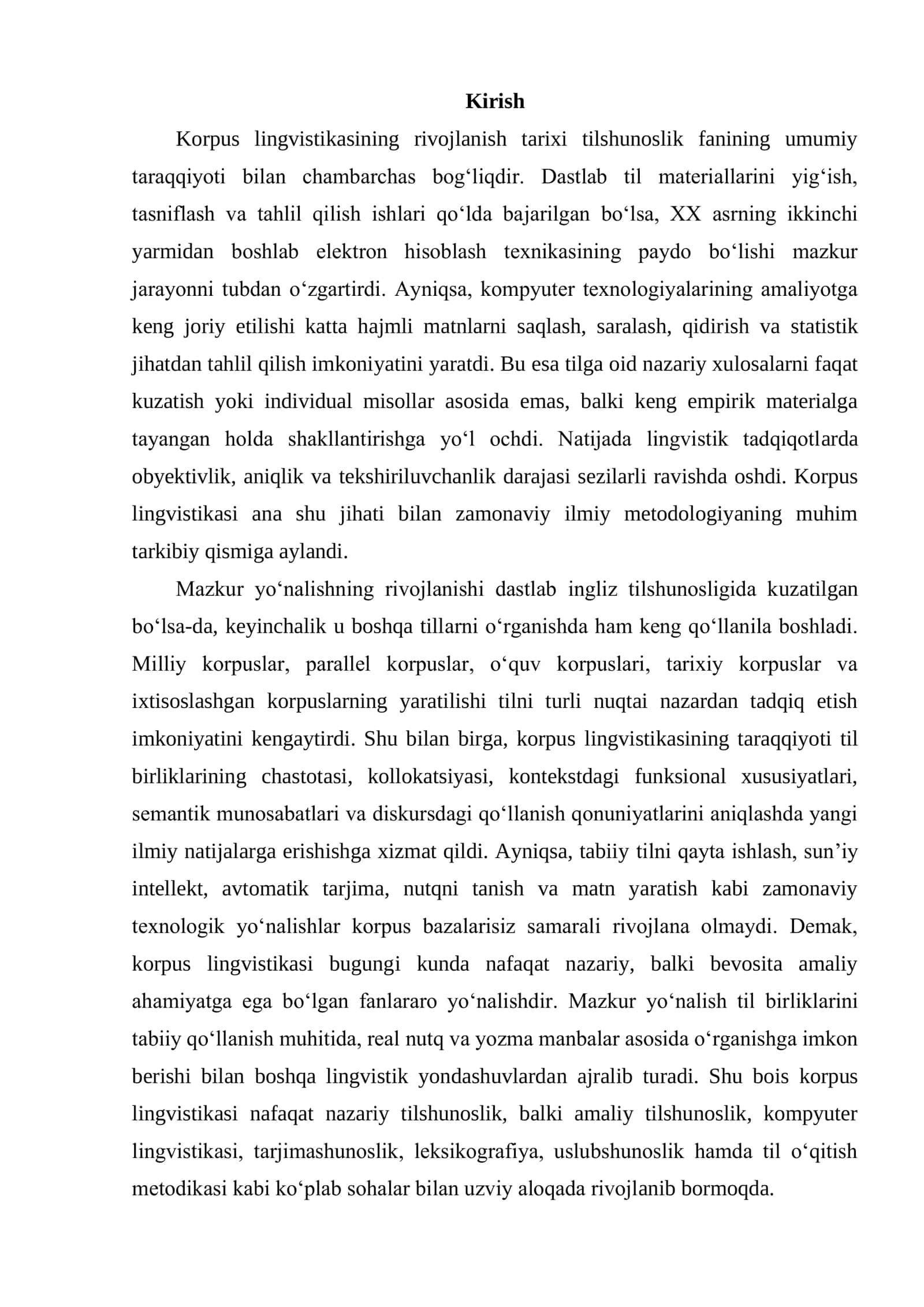 korpus lingvistikasining rivojlanishi 2