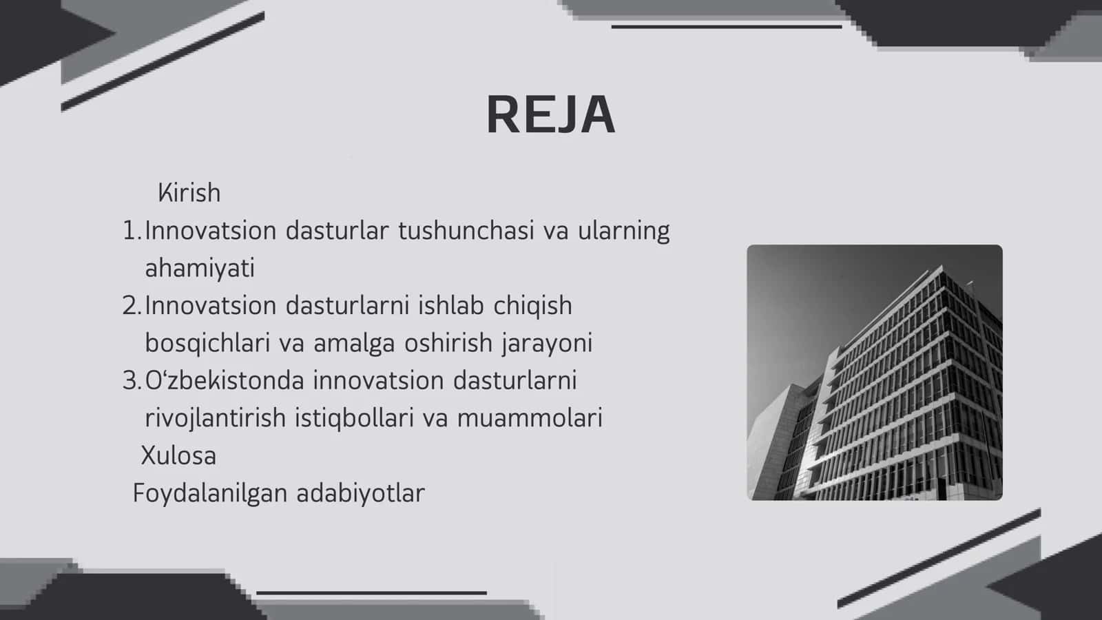 Innovatsion dasturlar va ularni amalga oshirish 2