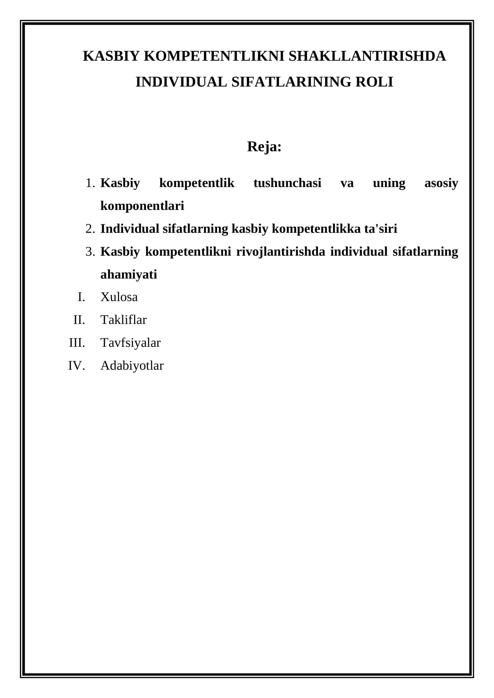 MAKTABGACHA TA’LIM "KASBIY KOMPETENTLIKNI SHAKLLANTIRISHDA INDIVIDUAL SIFATLARINING ROLI" 2