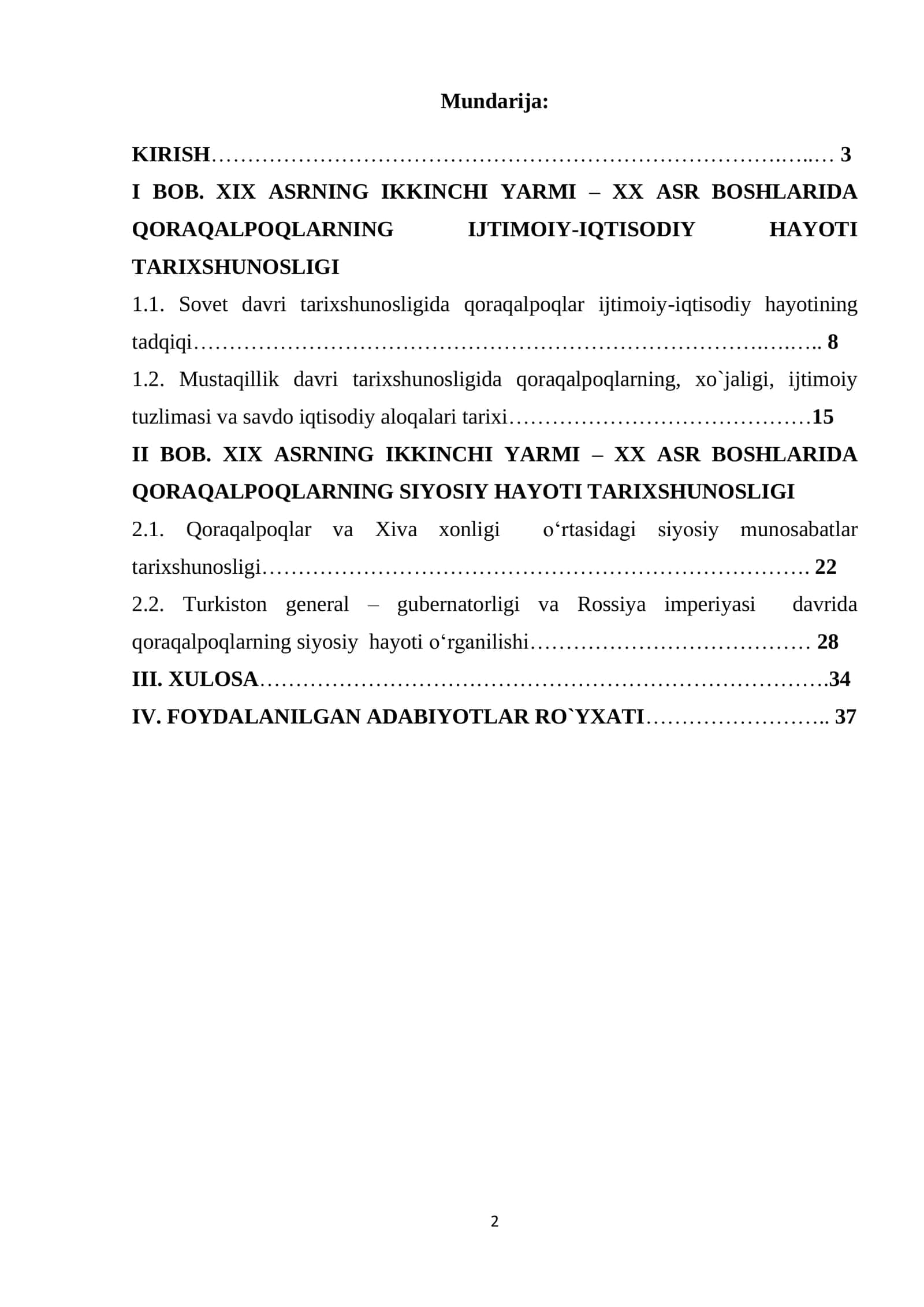 XIX asrning ikkinchi yarmi – XX asr boshlarida qaroqalpoqlarning ijtimoiy- iqtisodiy, siyosiy hayotining tarixshunoslik tahlili 2