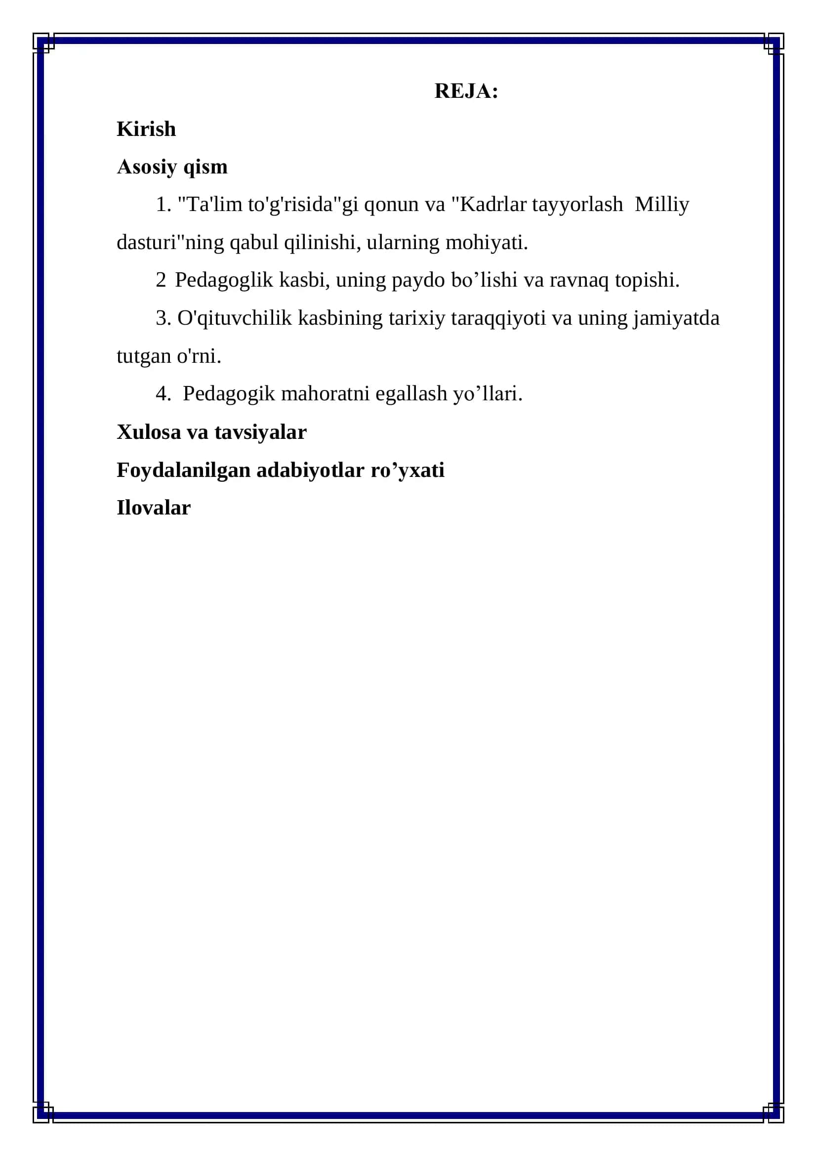 Kadrlar tayyorlash Milliy dasturi 2