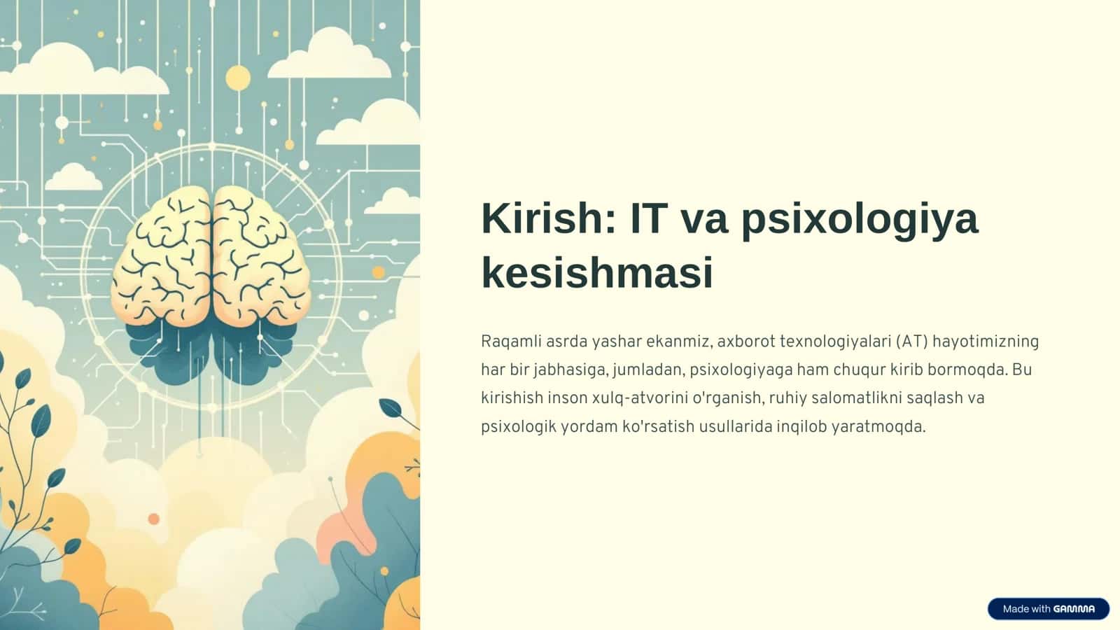 Psixologiyada raqamlashtirish va axborot texnologiyalarining o'rni 2