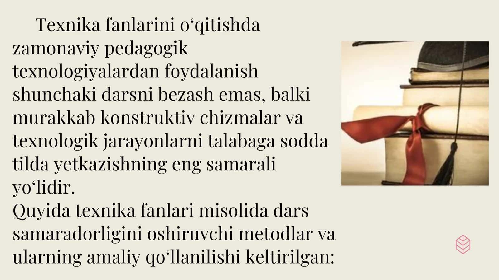 Yangi pedagogik texnologiya va metodlardan dars jarayonlarida unumli foydalanish(texnika fanlari misolida) 2