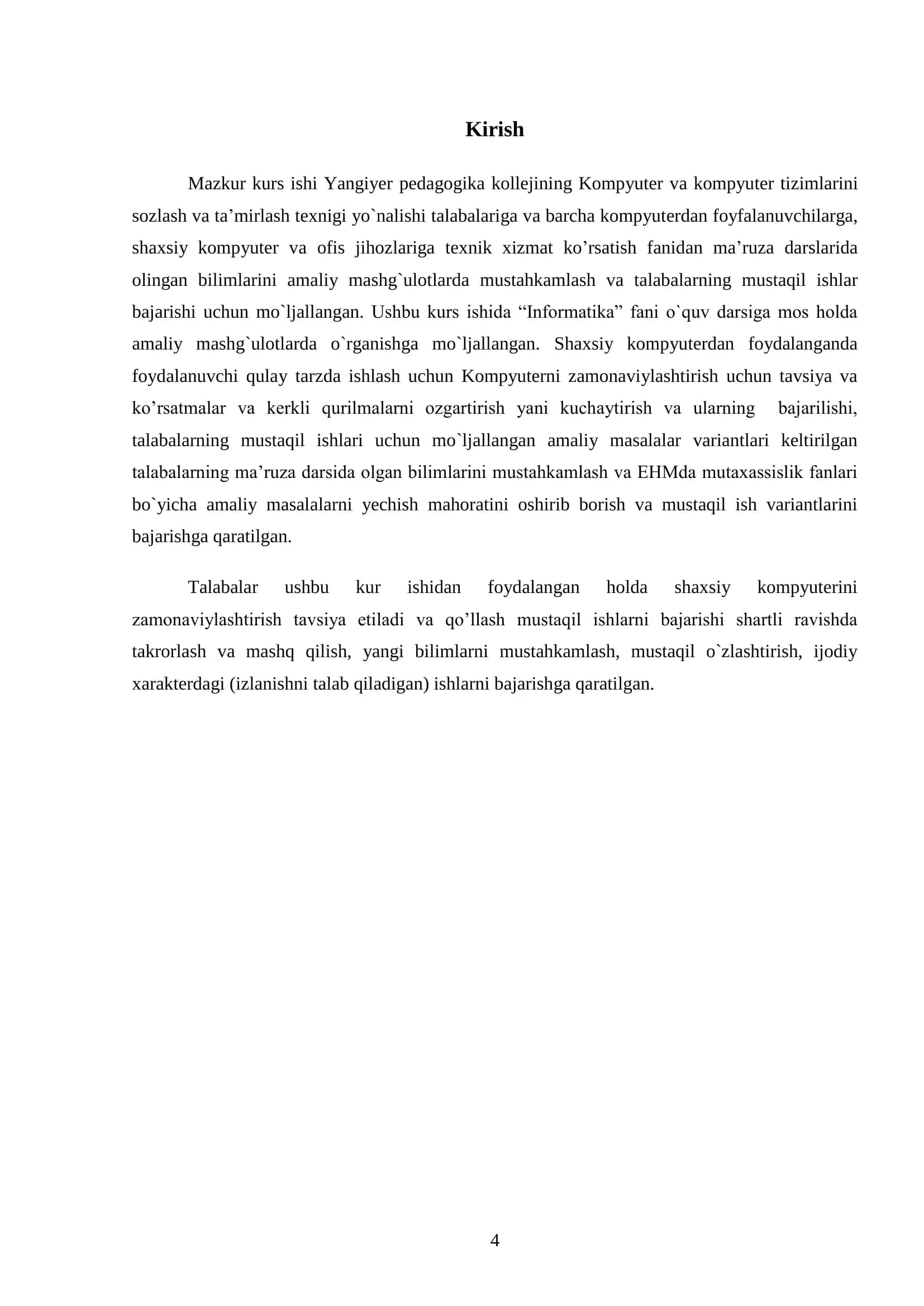 Kompyuter va kompyuter tizimlarini sozlash va ta’mirlash texnigi 2