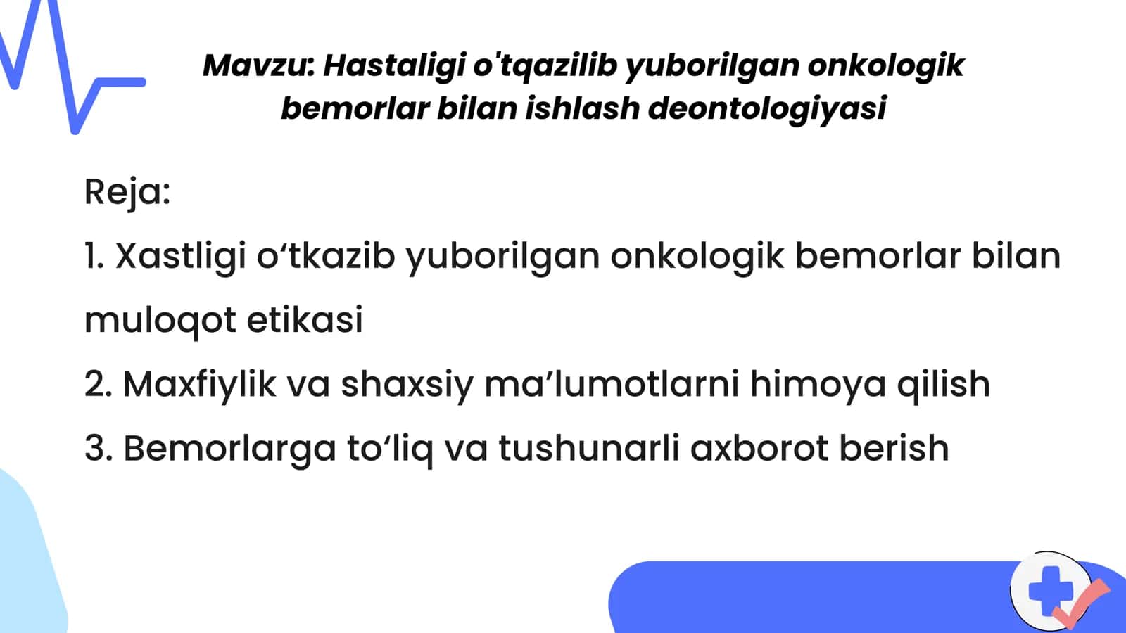 Onkologik bemorlarda deantologiya 2