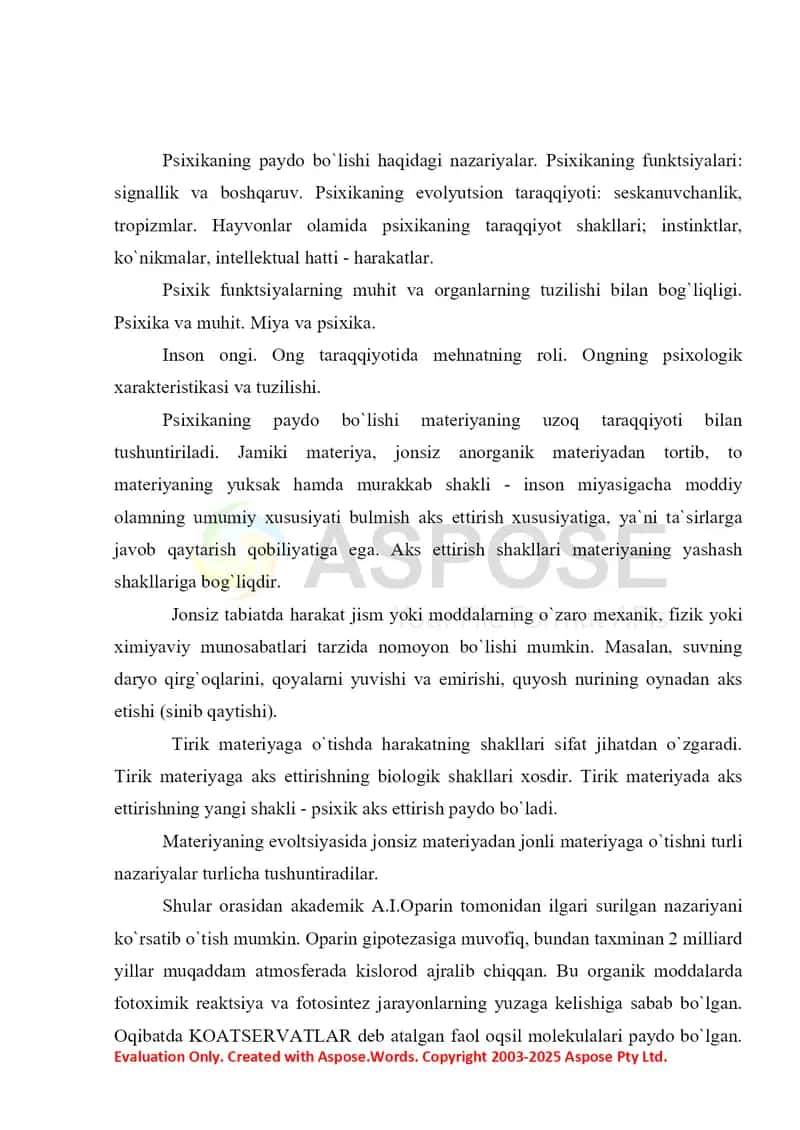 psixika va ong evolutsiyasi 2