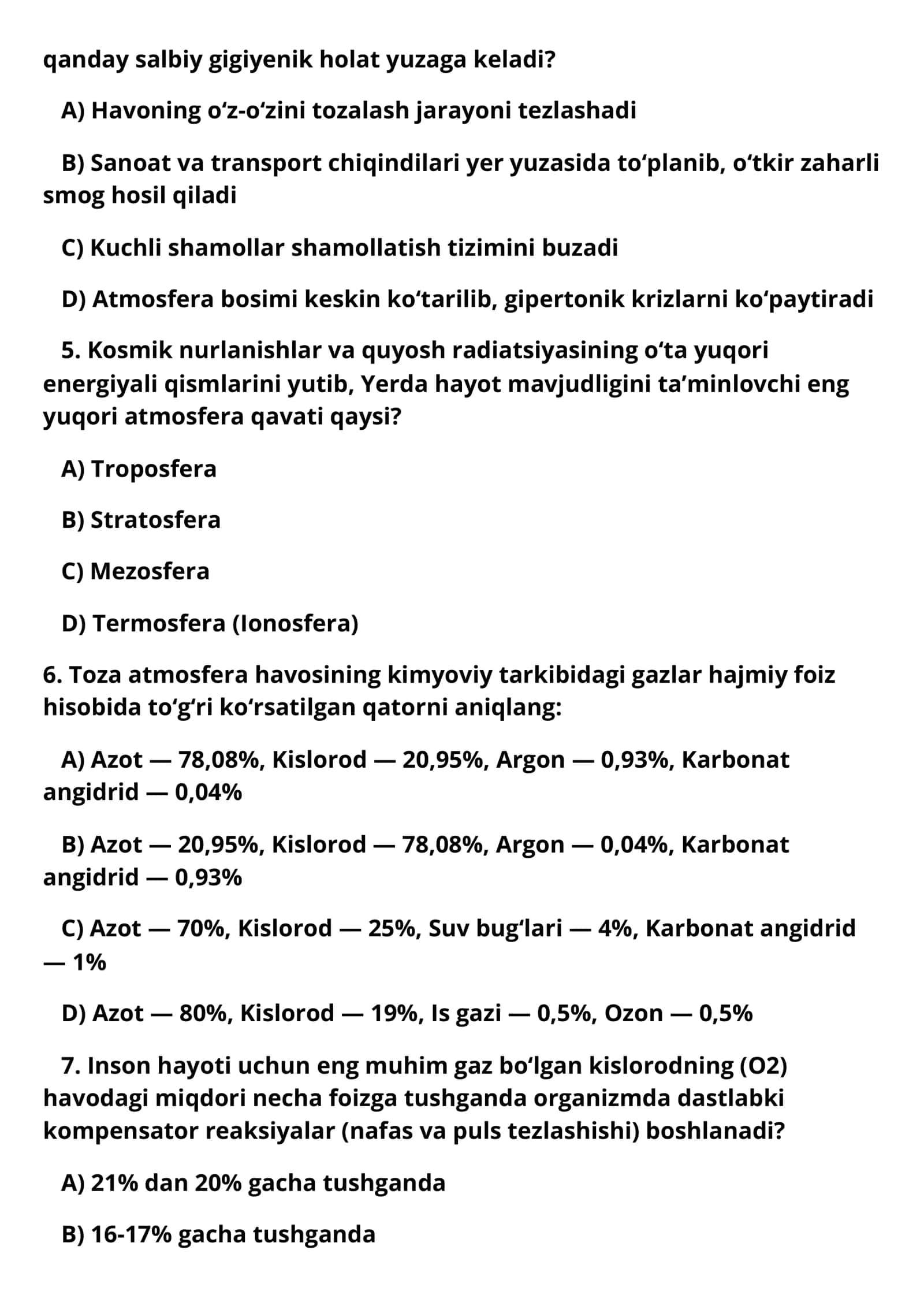 Atmosfera qavatlari ta’rifi 2